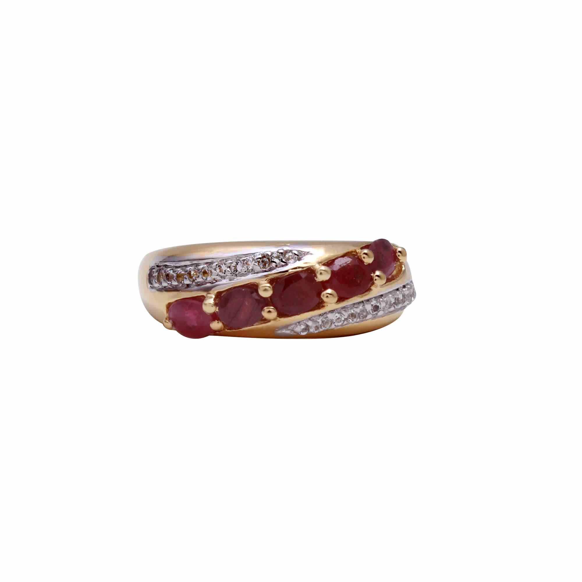 Ruby Band With Natural White Zircon