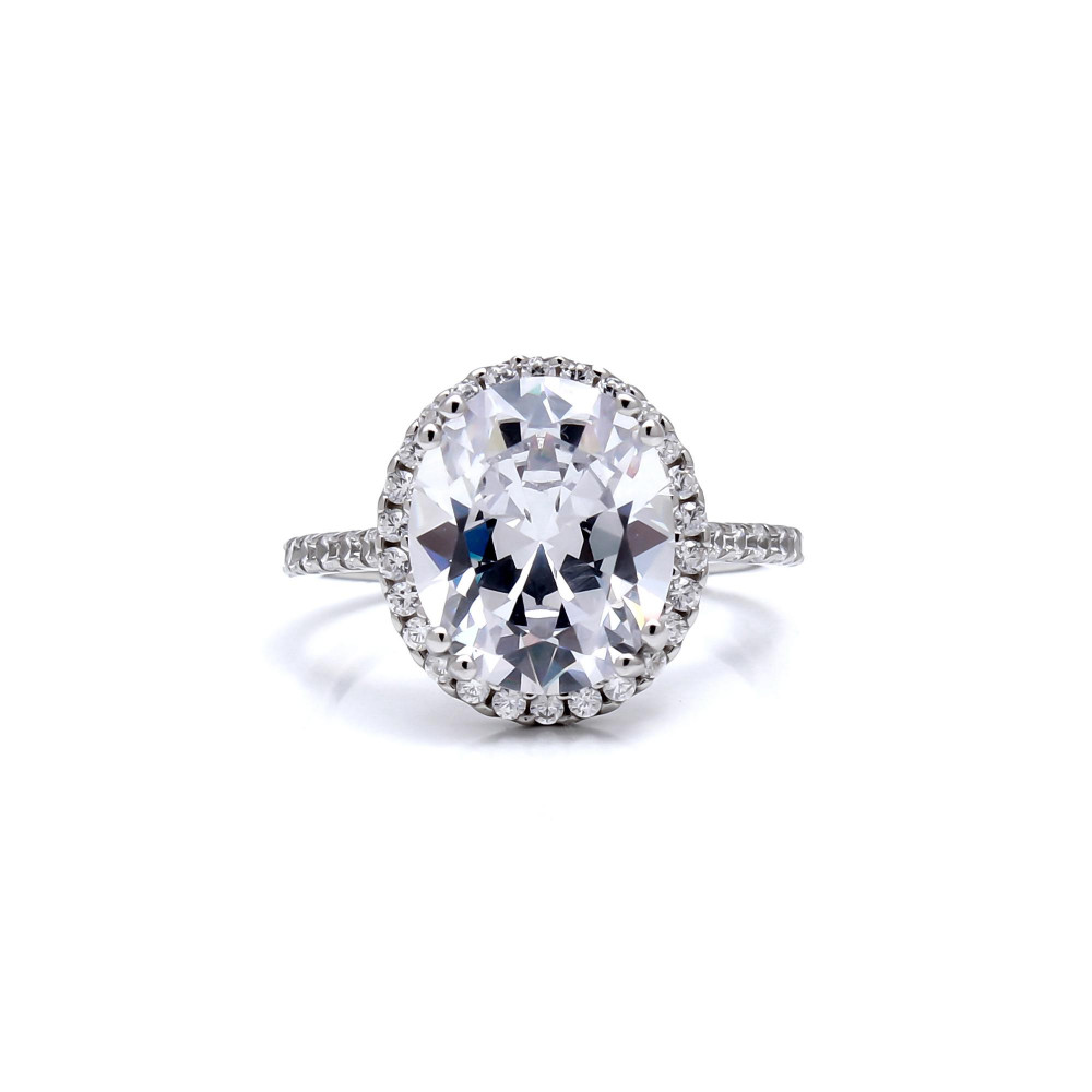 Image of Lab Grown Diamond Bridal Halo Ring