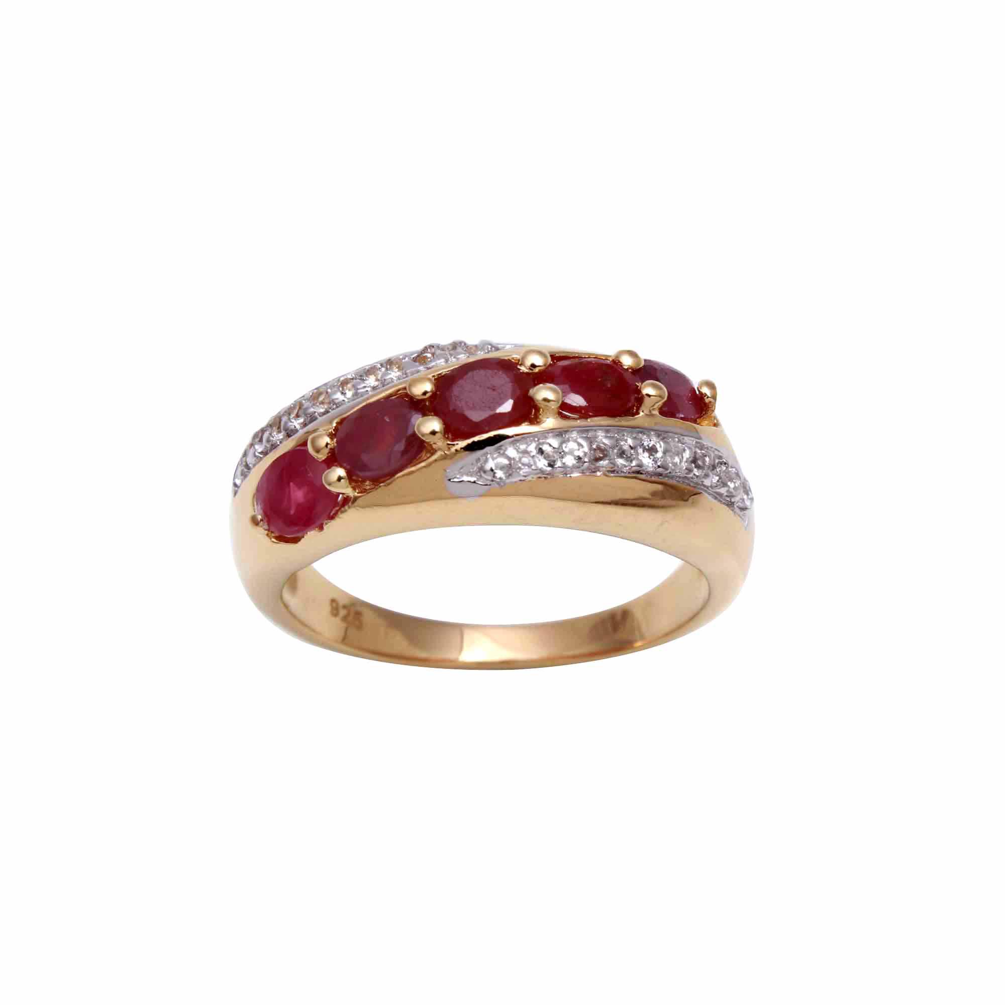 Ruby Band With Natural White Zircon