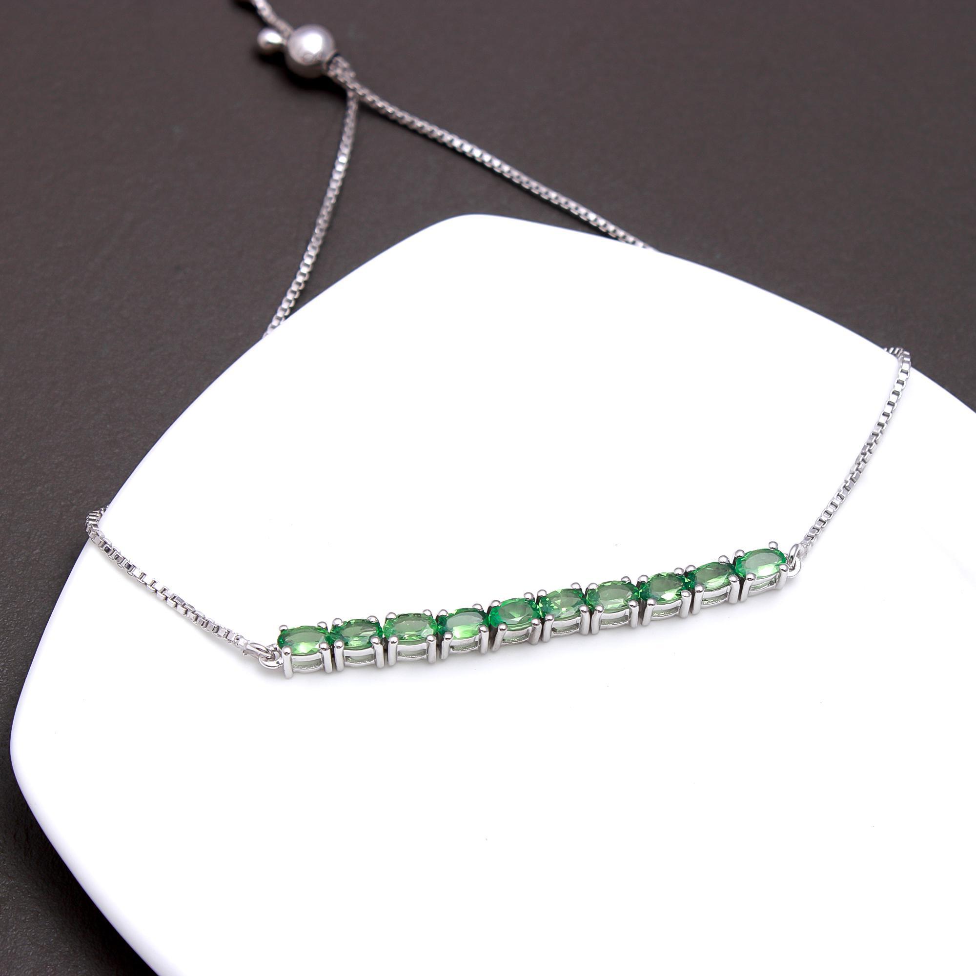 Tsavorite Garnet Slider Bracelet