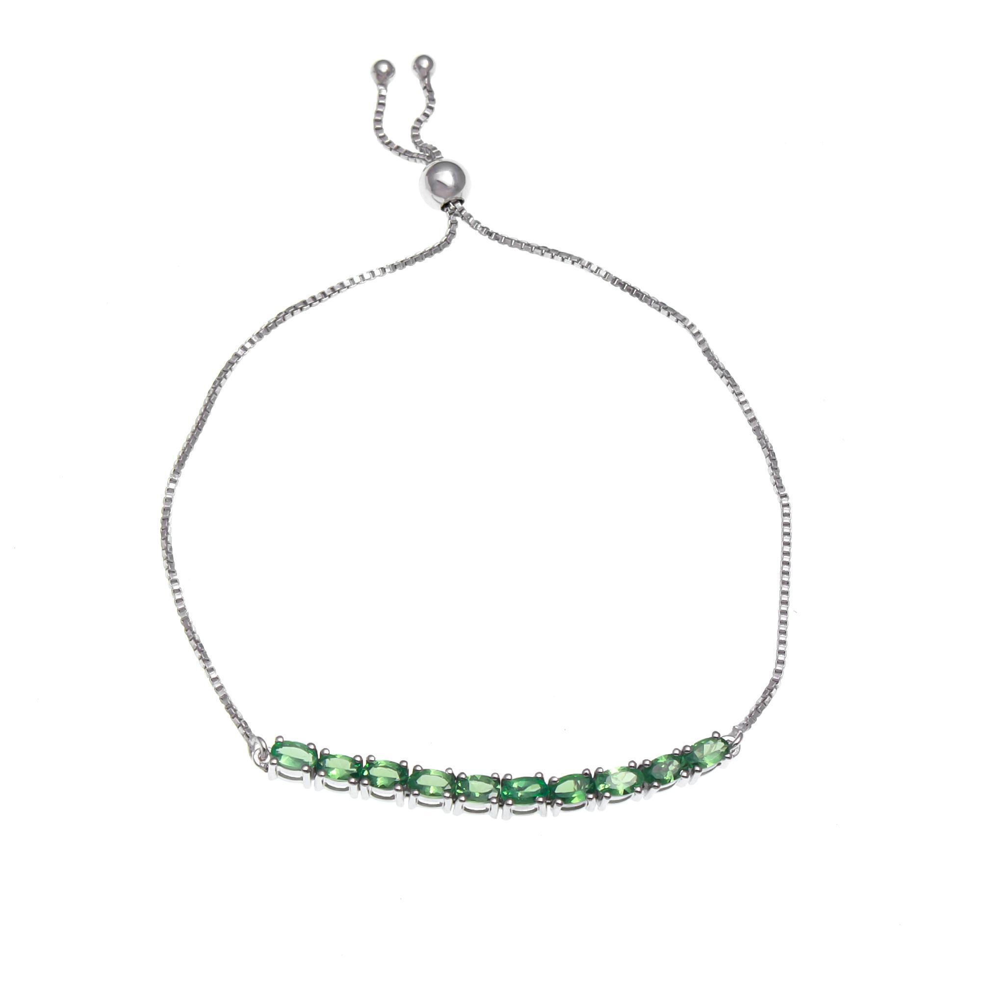 Tsavorite Garnet Slider Bracelet