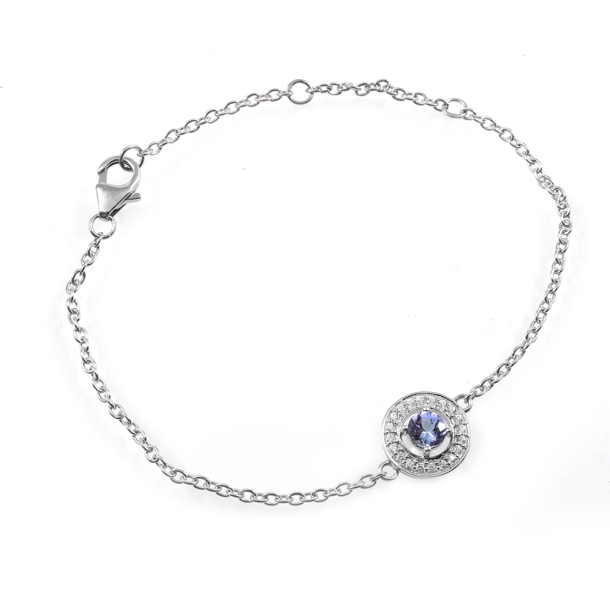 Tanzanite Chain Bracelet With Fish Lock