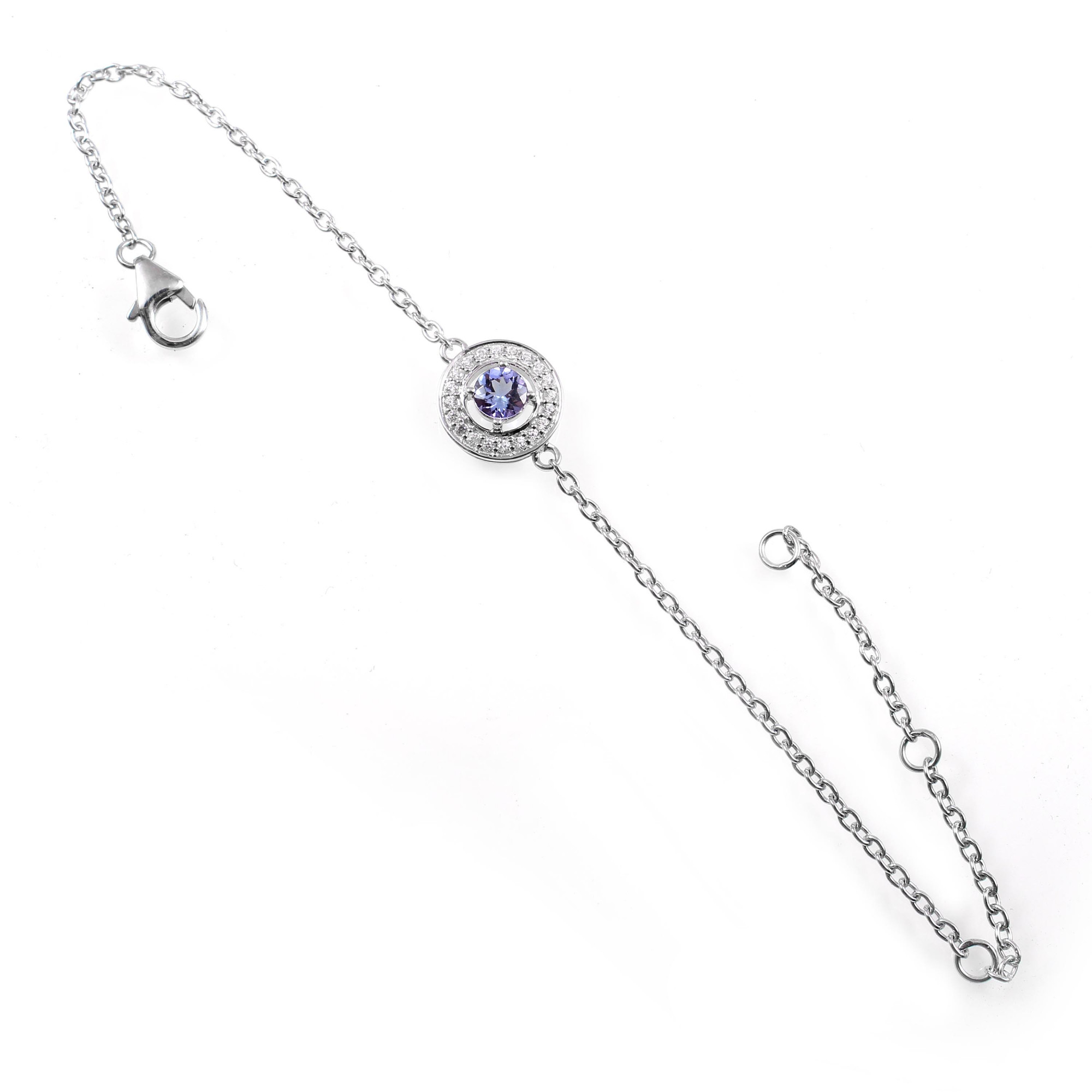 Tanzanite Chain Bracelet With Fish Lock
