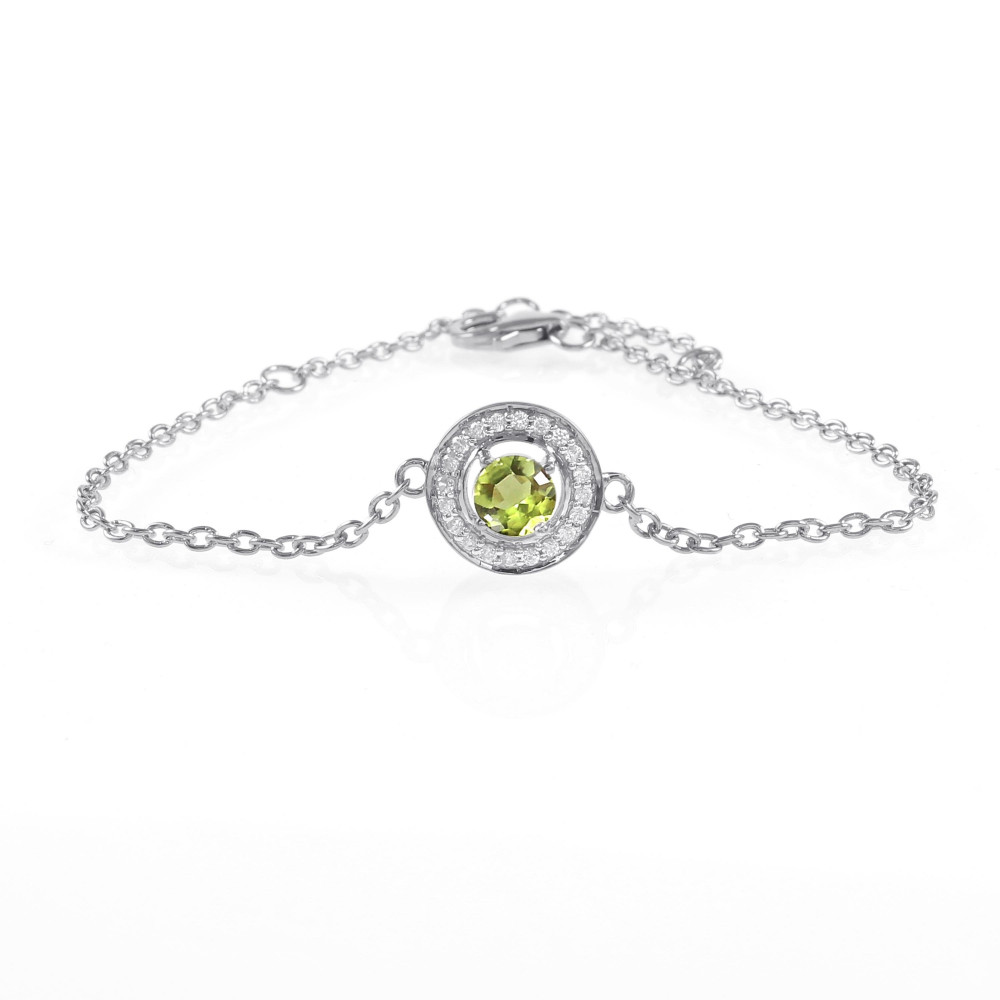 Image of Peridot Chain Bracelet With Fish Lock