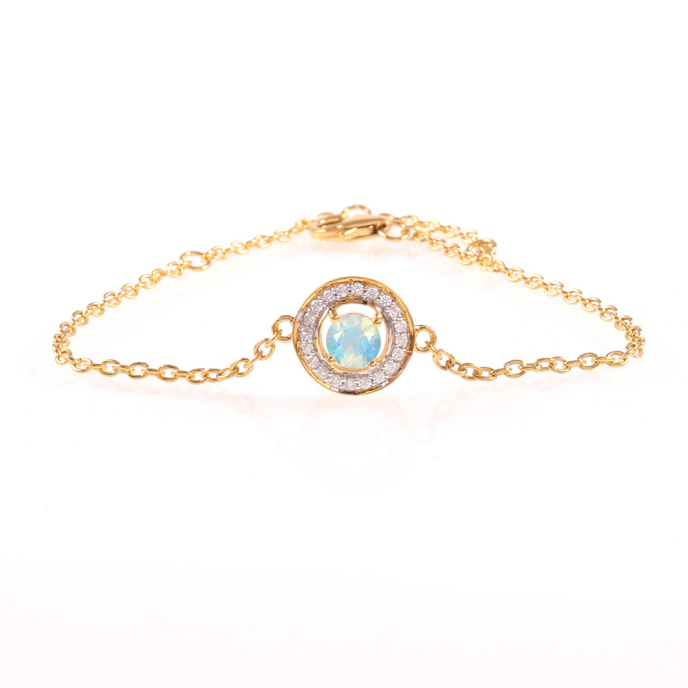 Image of Ethiopian Opal Chain Bracelet With Fish Lock