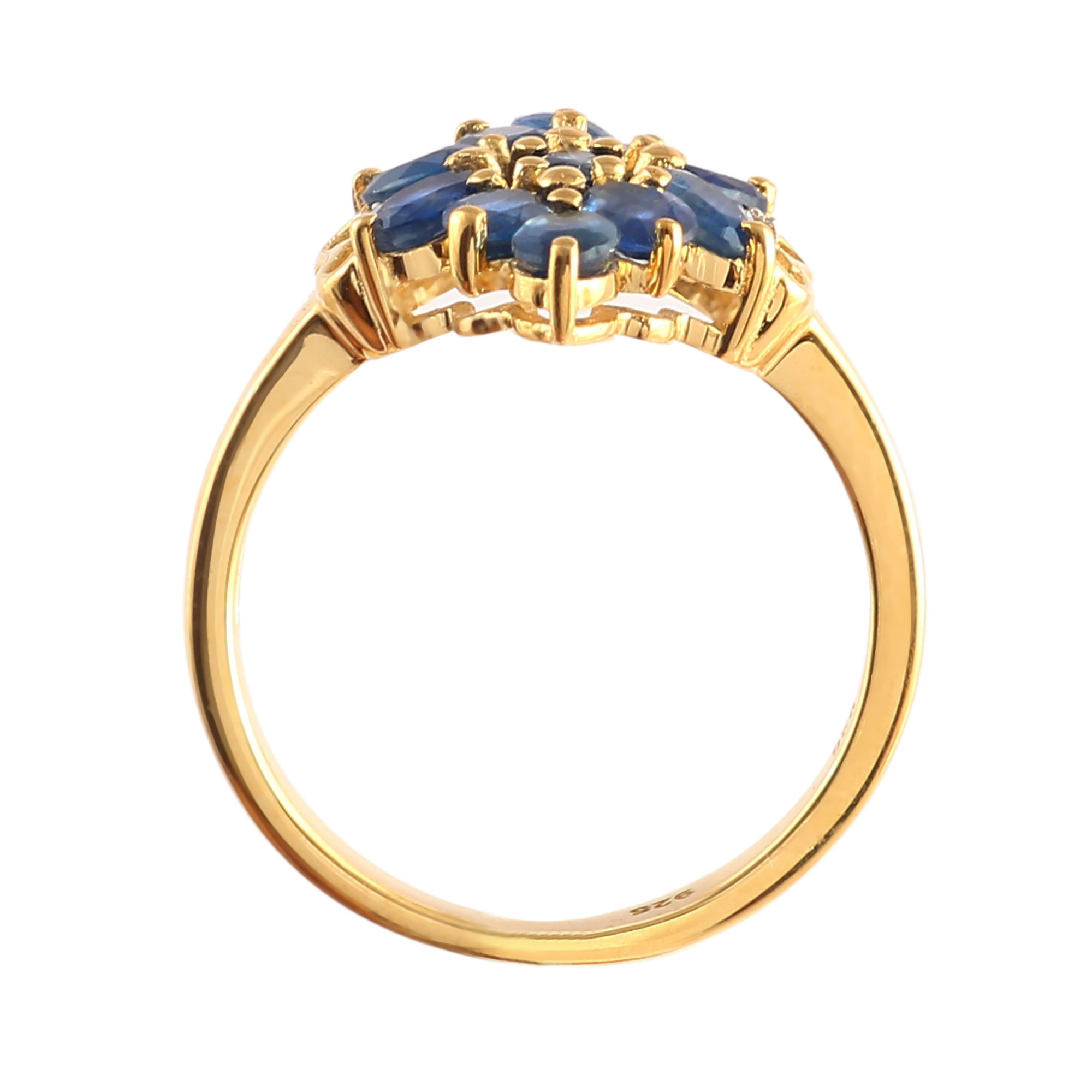 Blue Sapphire Cluster Cocktail Ring