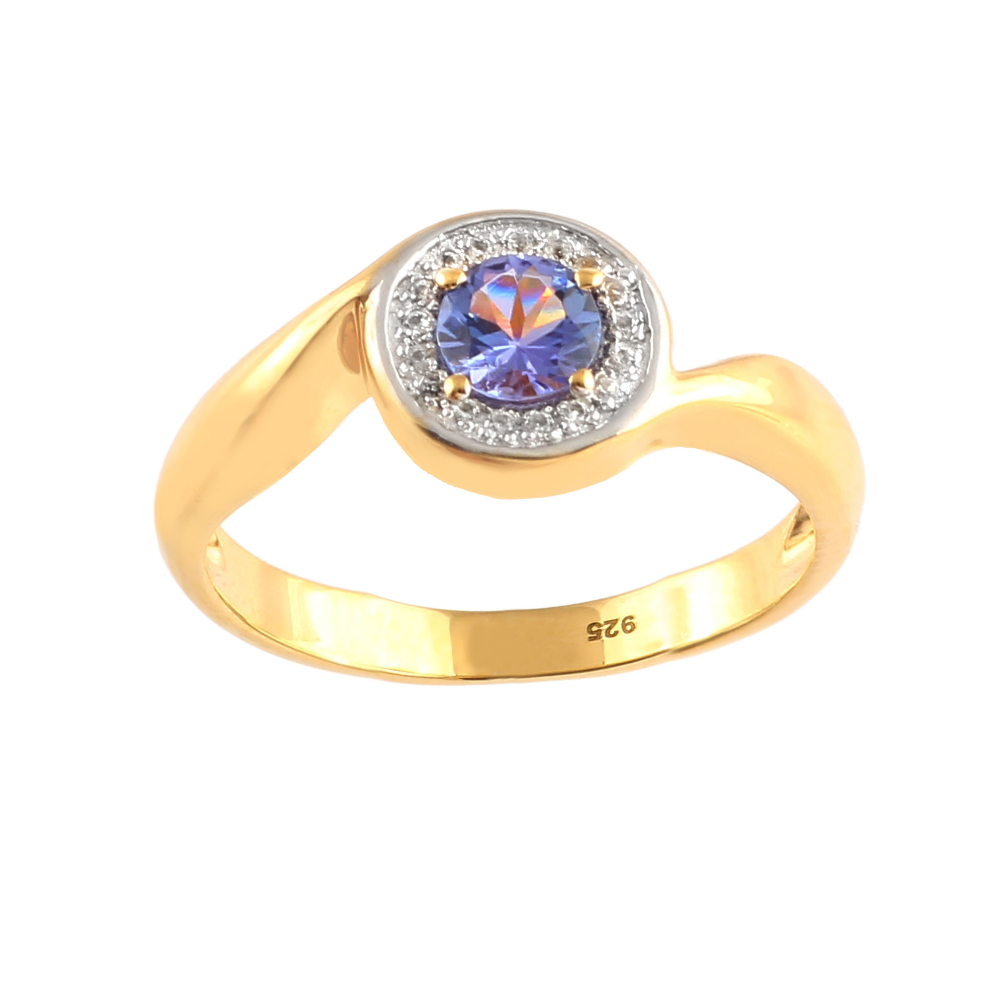 Tanzanite Engagement Ring With Natural White Zircon