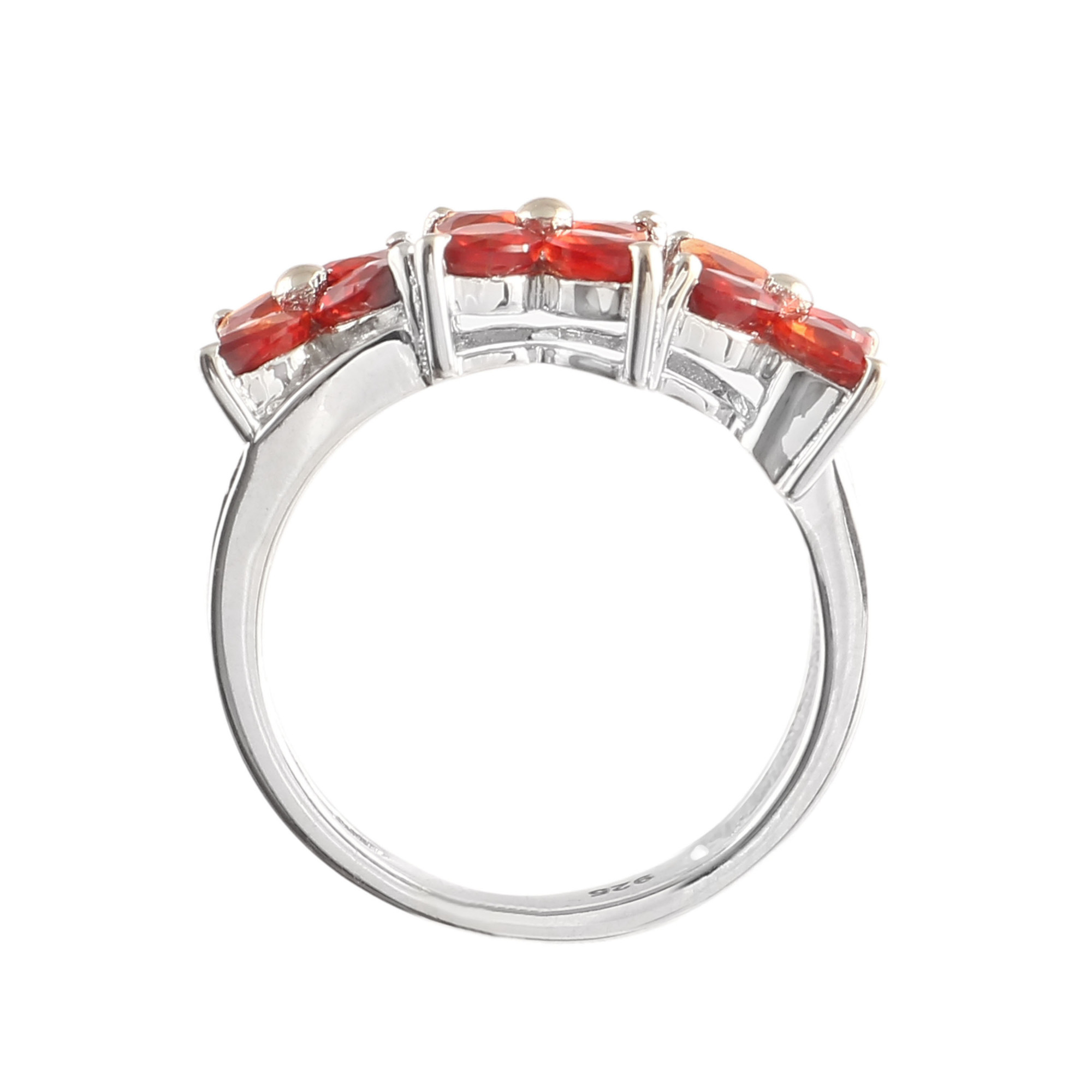 Orange Sapphire Cluster Ring