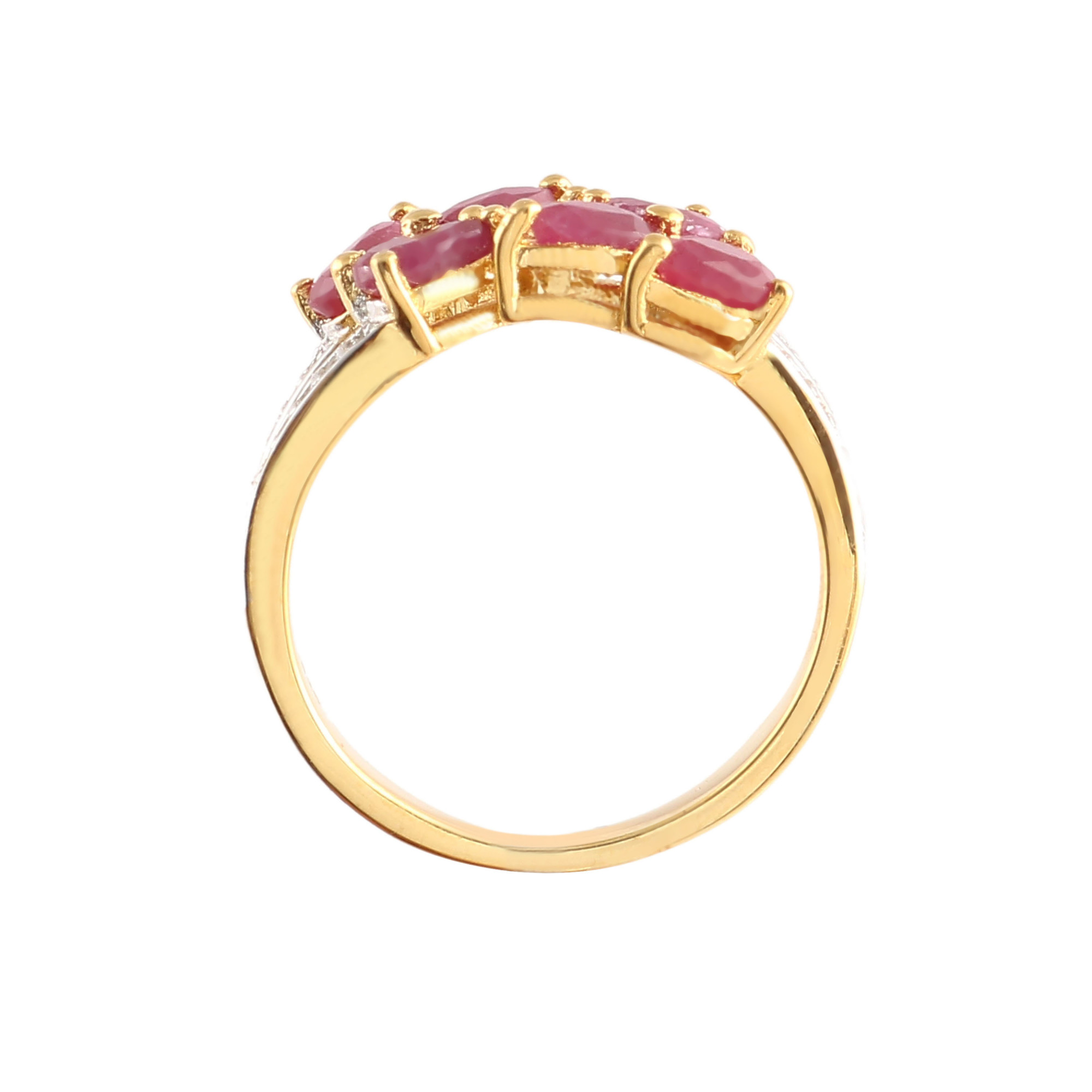 Ruby Fancy Ring With Natural White Zircon