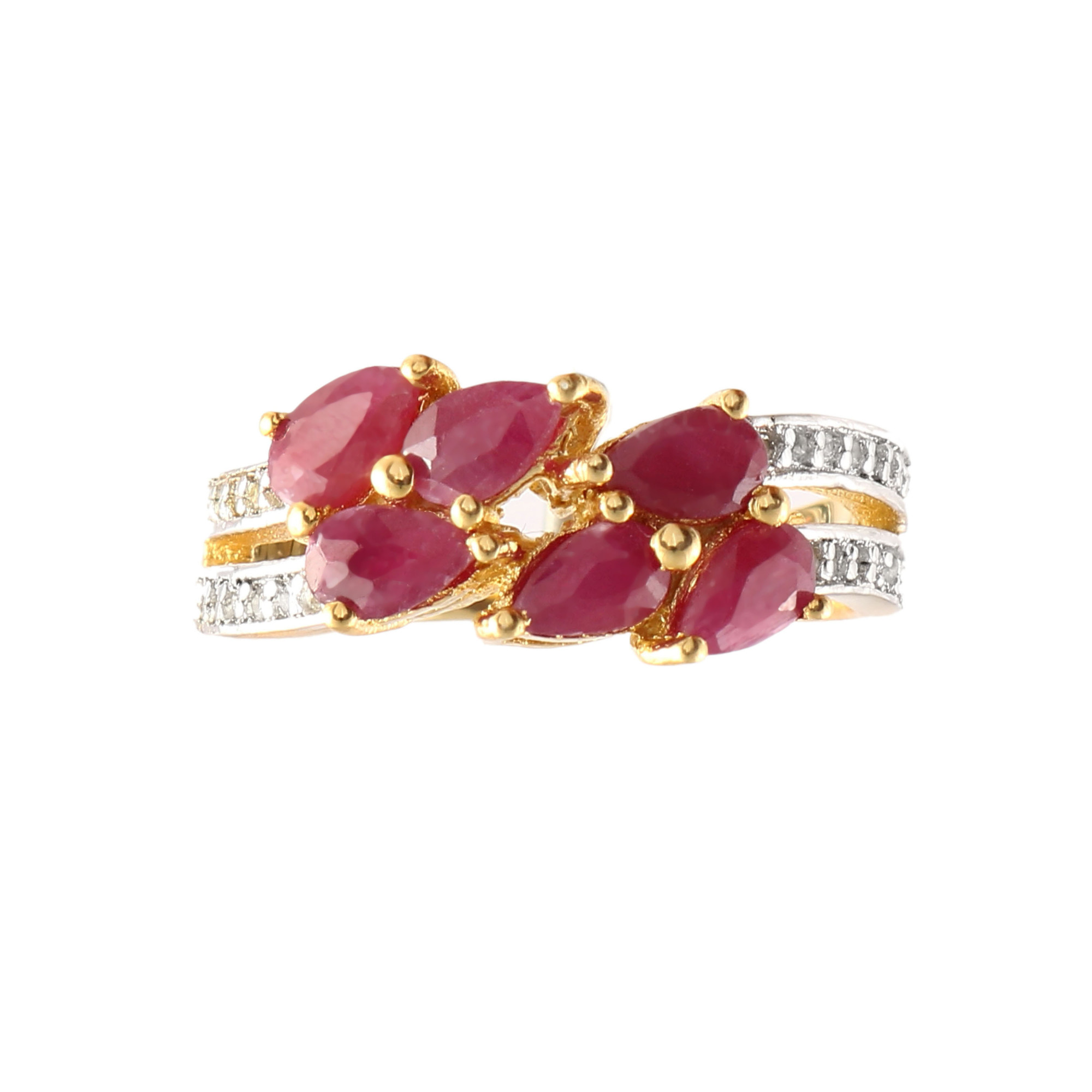 Ruby Fancy Ring With Natural White Zircon