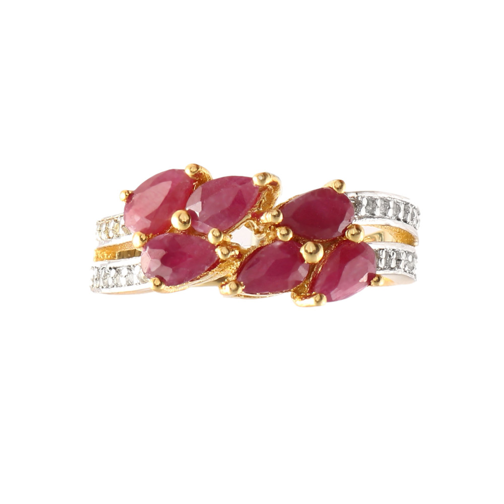 Image of Ruby Fancy Ring With Natural White Zircon