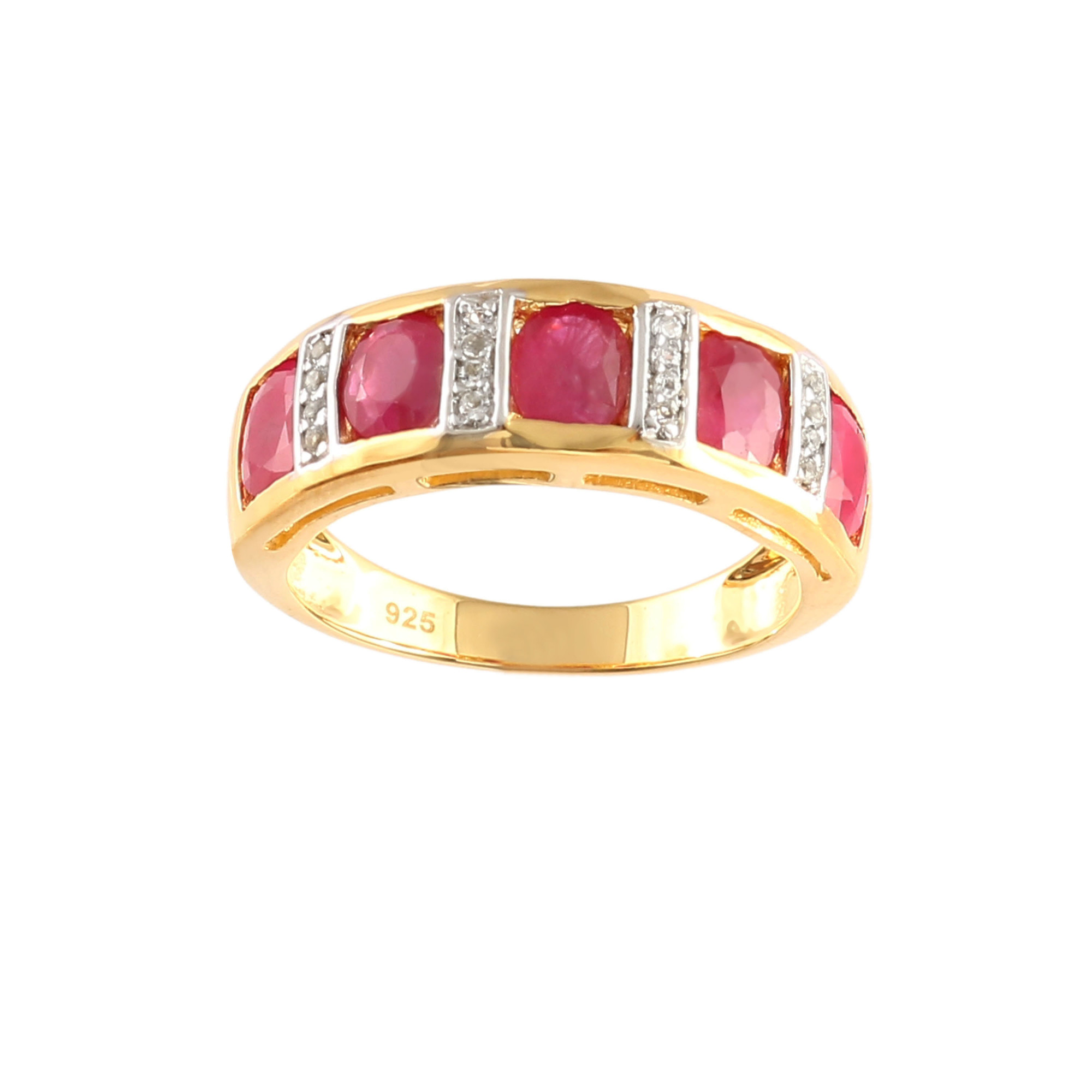 Natural Indian Ruby Ring With Natural White Zircon