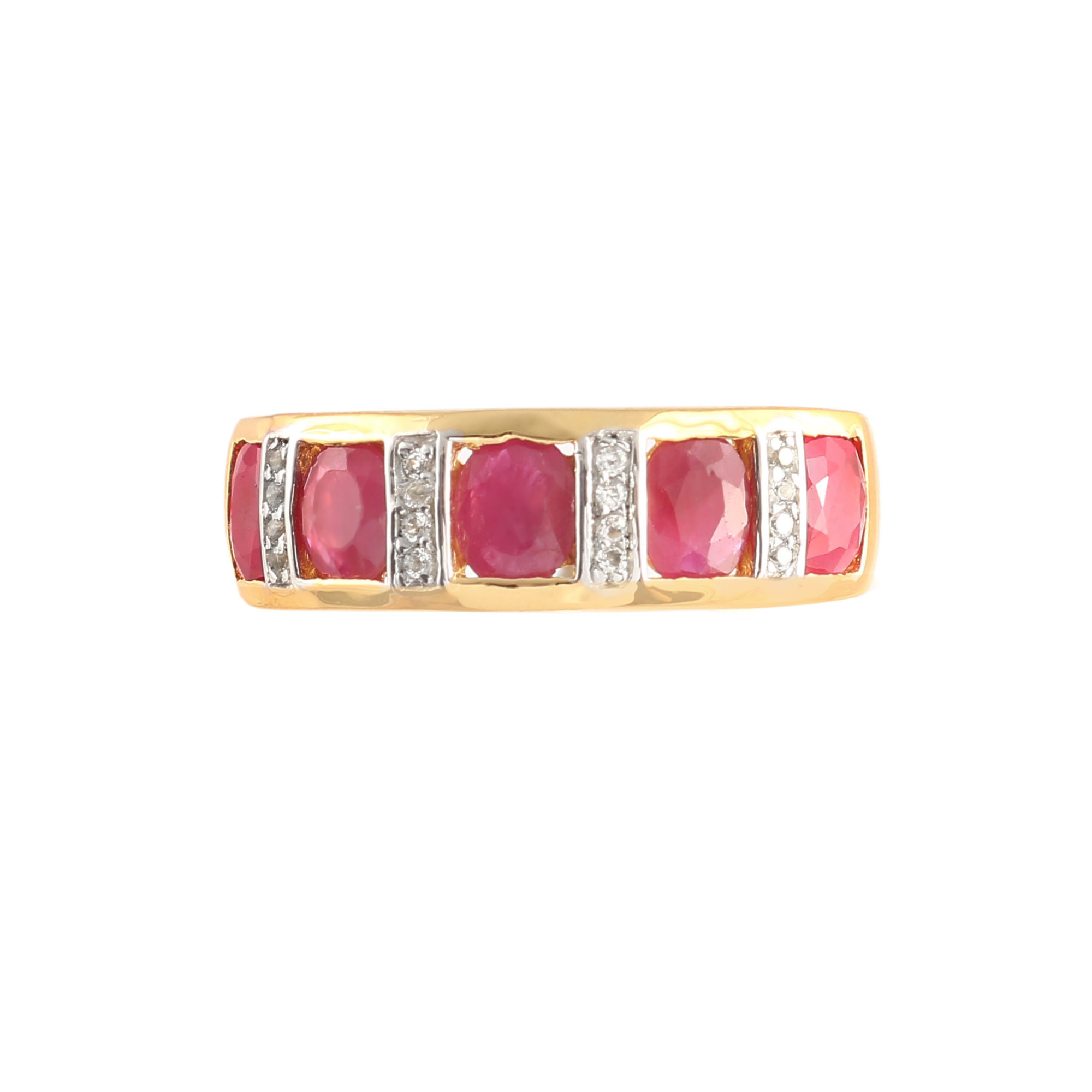 Natural Indian Ruby Ring With Natural White Zircon