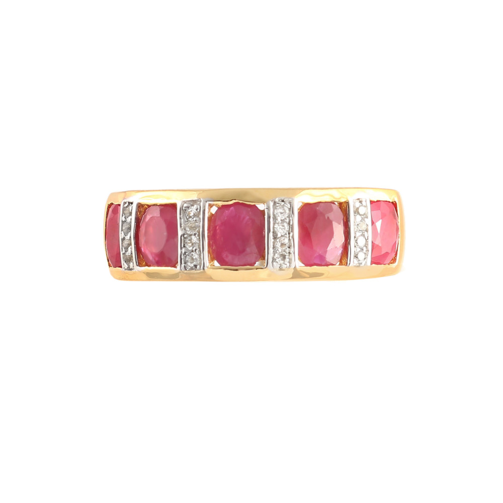 Image of Natural Indian Ruby Ring With Natural White Zircon
