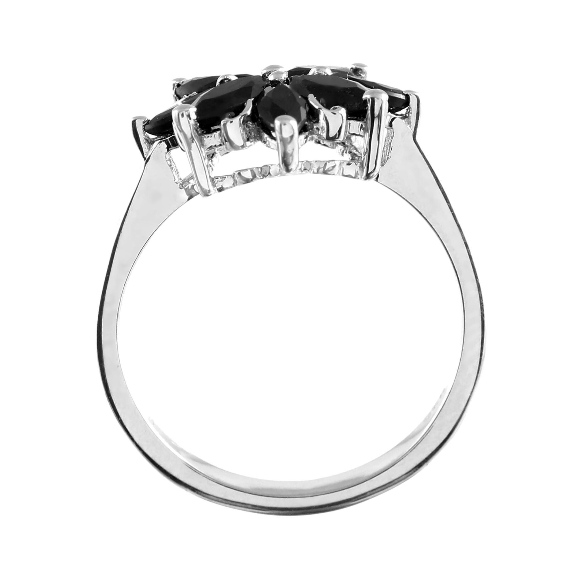 Black Sapphire Cluster Ring