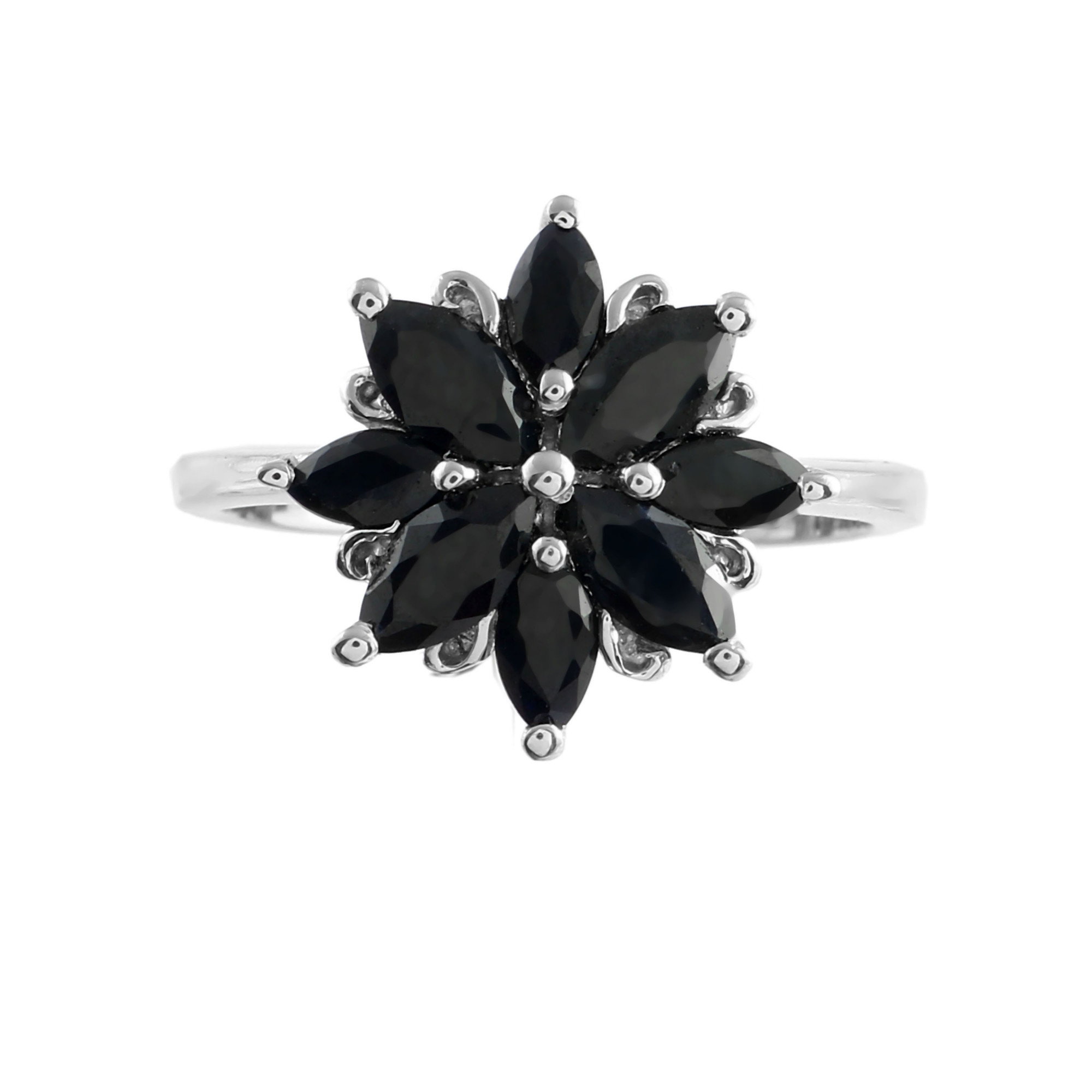 Black Sapphire Cluster Ring
