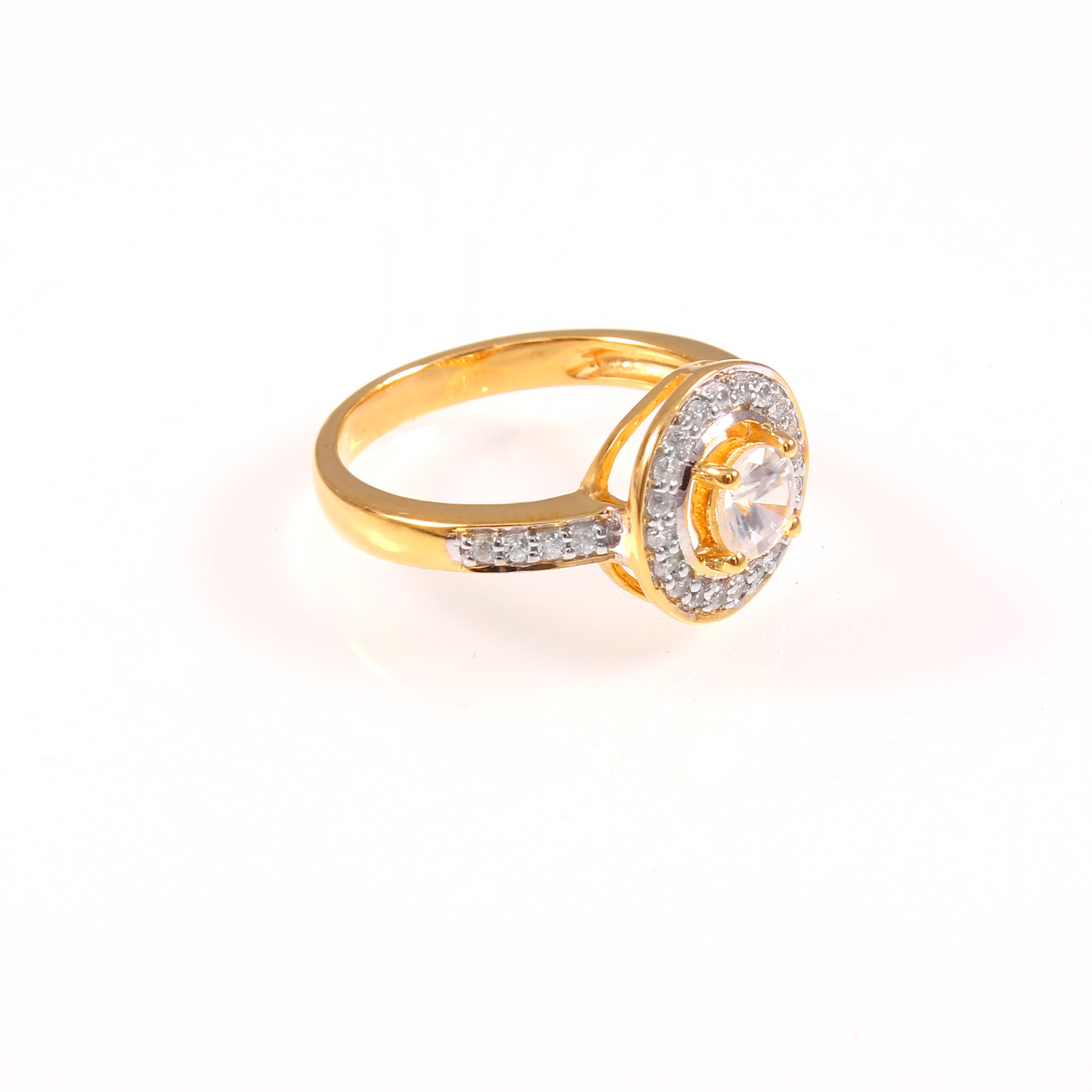 Pink Morganite Halo Engagement Ring With Natural White Zircon
