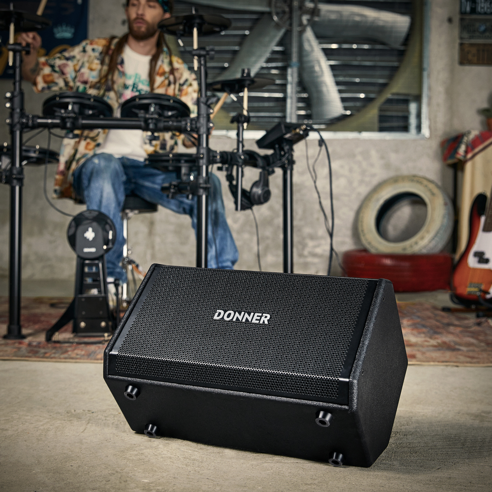 Donner Electric Drum AMP DDA-80 80-Watt Wireless Electronic Drum Amplifier Professional