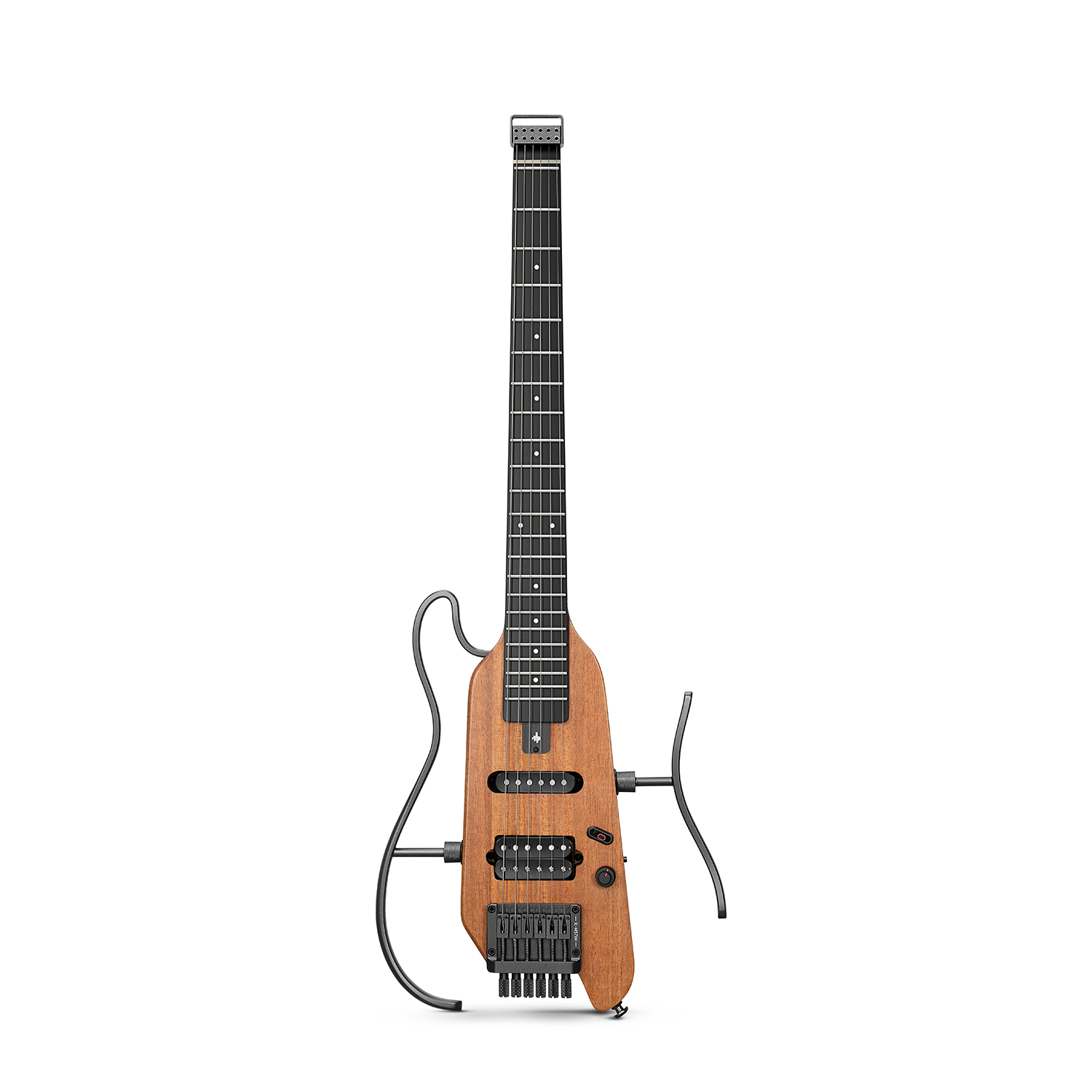 Donner HUSH-X Electric Guitar Kit - Featherlight Headless Guitar Great for Travel and Practice Mahogany Solid Body with Easy Assemble Stands Gig Bag All Accessories