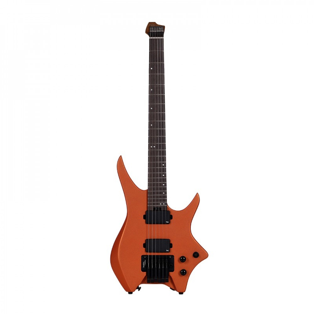 Image of HEX N500S Headless Guitar Metallic coral orange – Active Pickups, Stainless Frets
