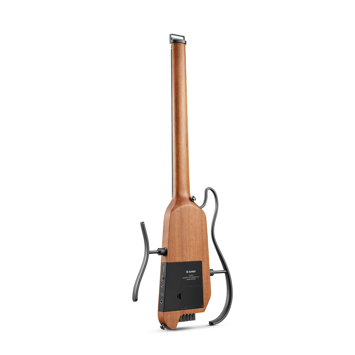 Donner HUSH-X Electric Guitar Kit - Featherlight Headless Guitar Great for Travel and Practice Mahogany Solid Body with Easy Assemble Stands Gig Bag All Accessories