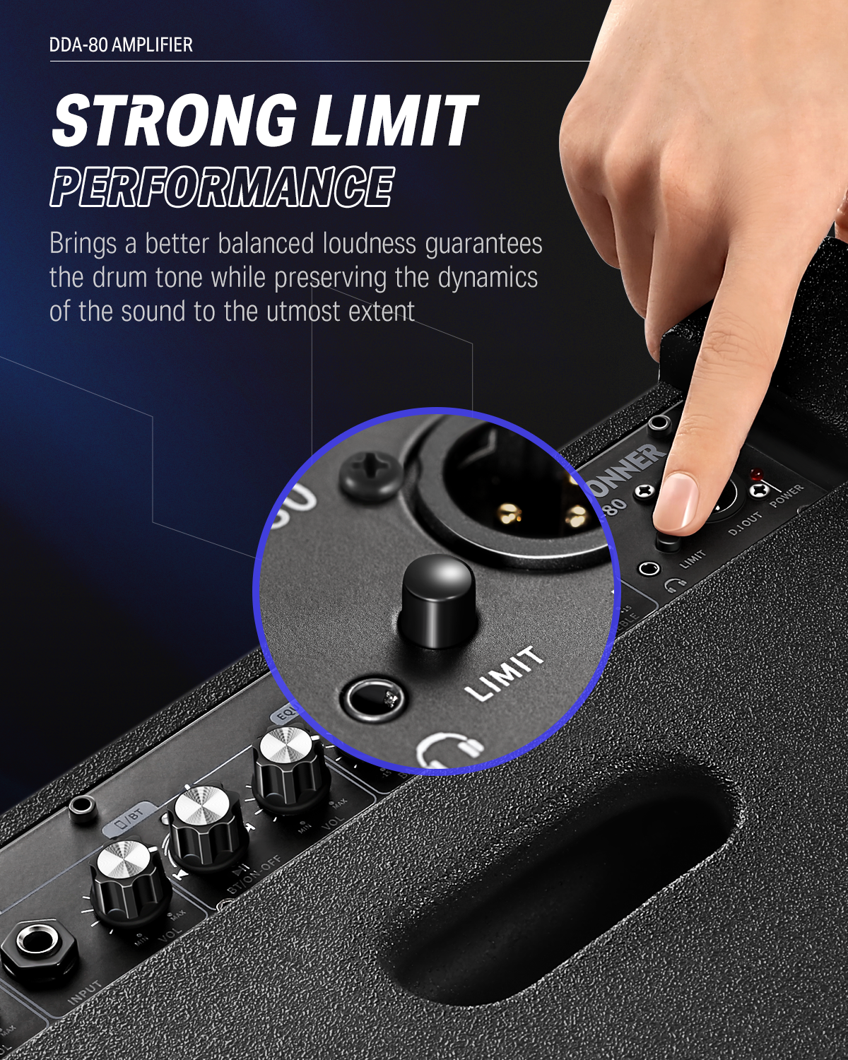 Donner Electric Drum AMP DDA-80 80-Watt Wireless Electronic Drum Amplifier Professional