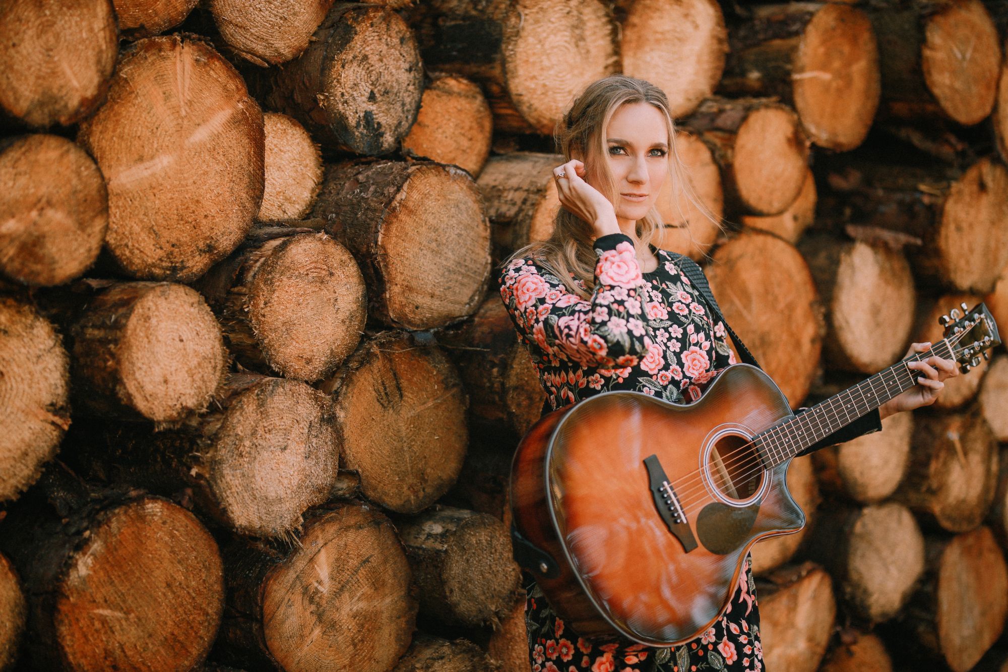 Kepma F0E GA TransAcoustic Guitar - Cherry Burst