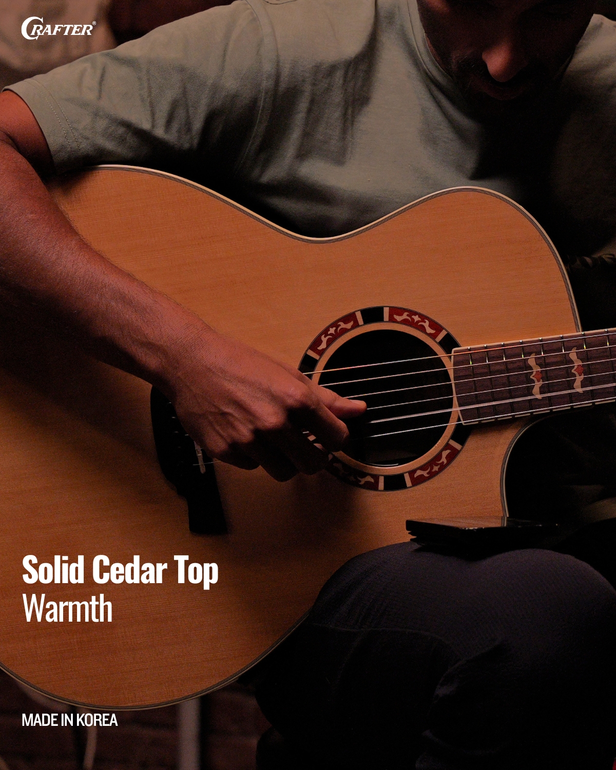 Crafter STG G18CE Acoustic Electric Guitar  Cedar Top Warm Tone Stage Guitar