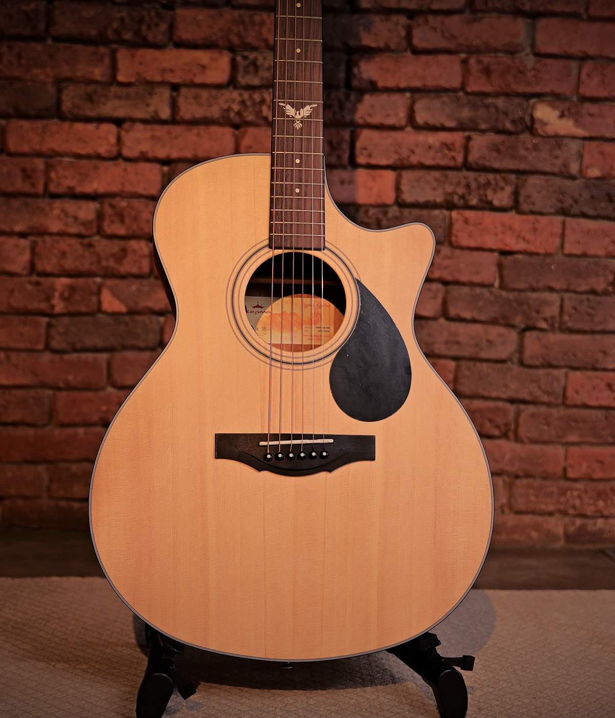 Kepma F0-BE Phoenix Series Solid Top with Fishman sonitone Semi-Acoustic Guitar - Natural
