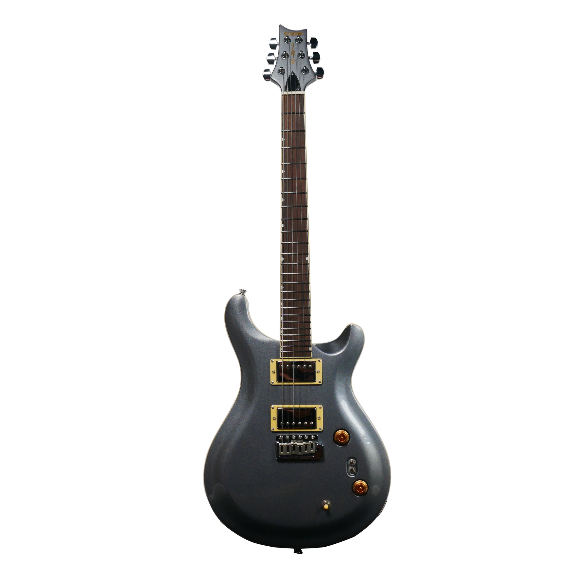 SQOE SE200 SHINY SILVER Electric Guitar  Wilkinson Tremolo Mirror Gloss Finish