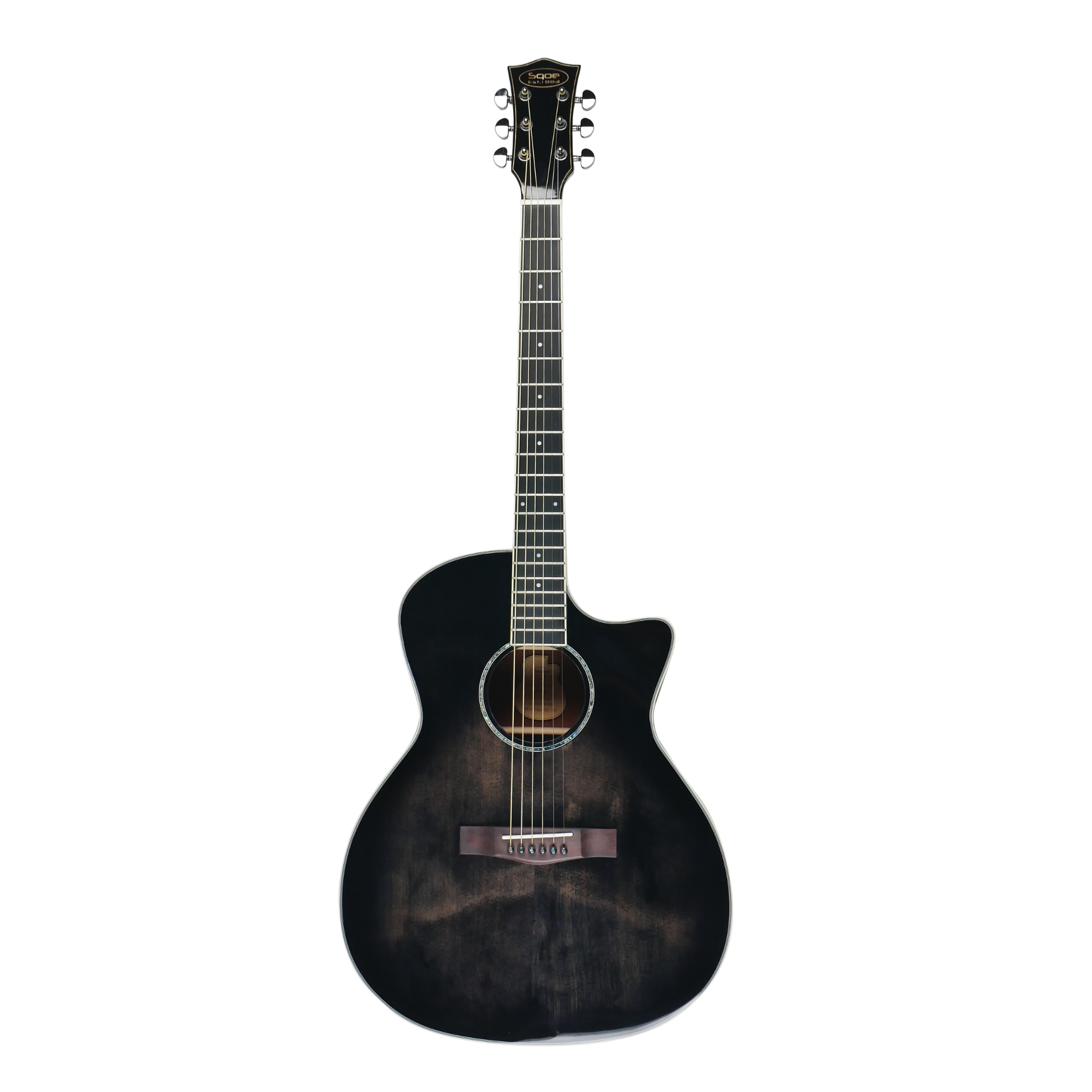 SQOE S340 FGCS Solid top Acoustic guitar - Trans Black