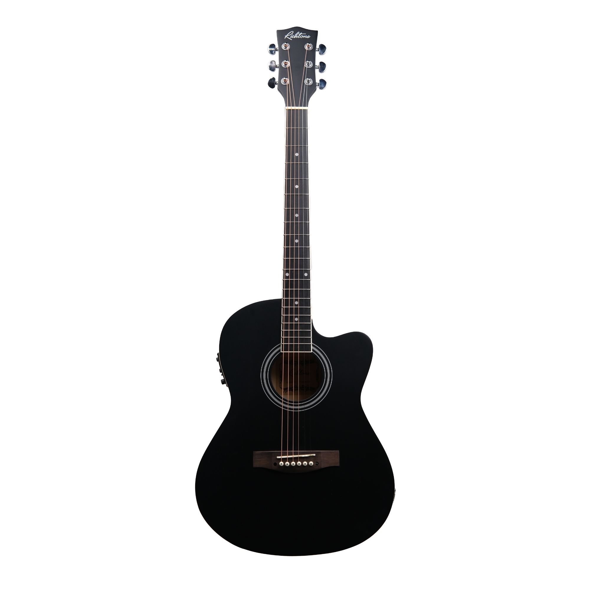 Richtone 39inch RT39CEQ 3 BAND EQ black matt cutaway guitar