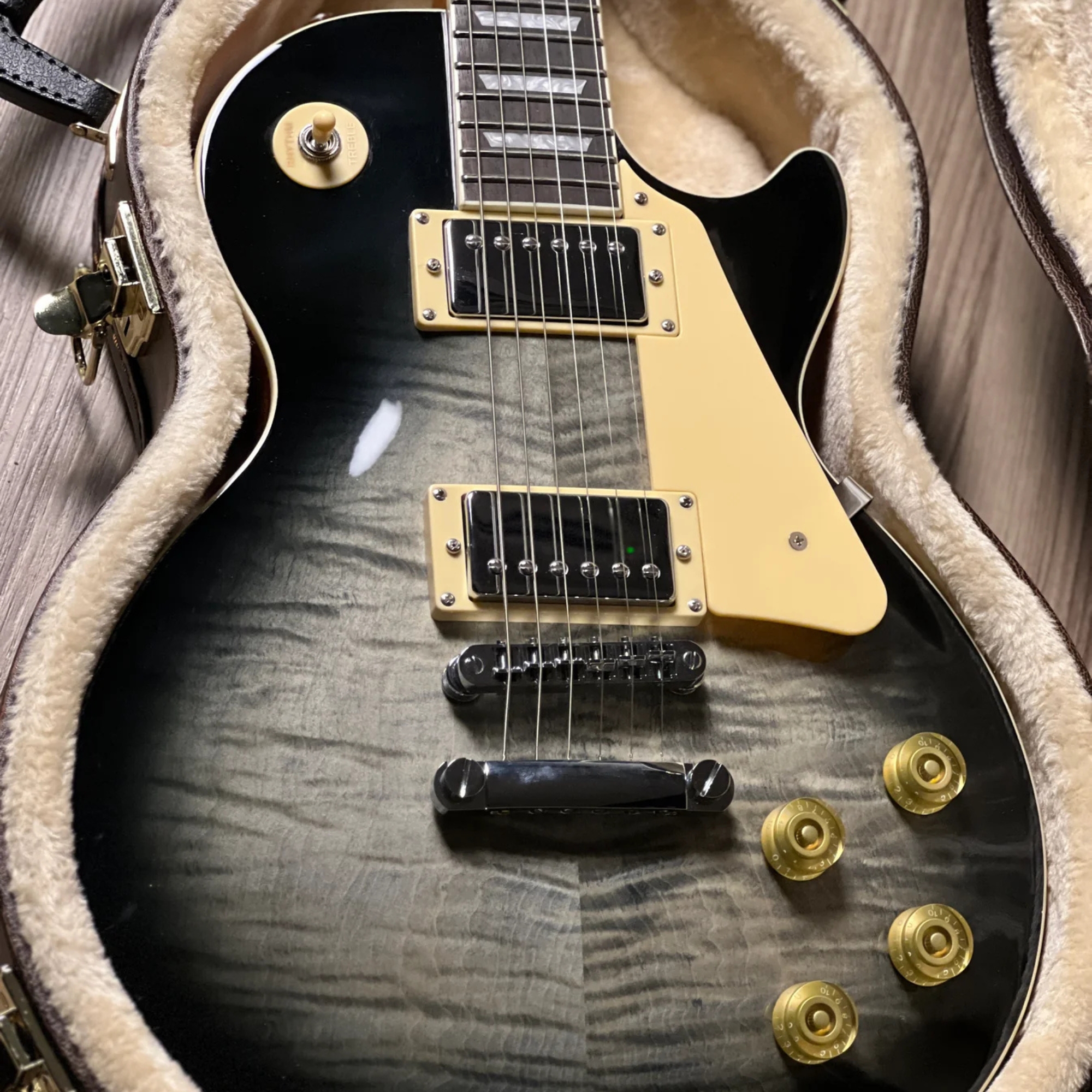 SQOE SELP900 Charcoal Blackburst Les Paul Electric Guitar with Hardcase