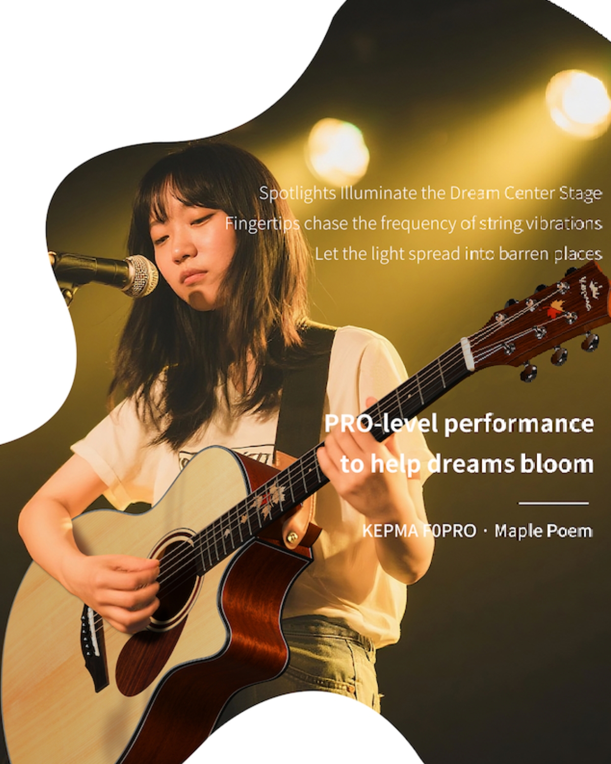 Kepma F0E PRO Natural Maple Poetry Series Semi Acoustic Guitar Premium GA Guitar