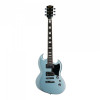SQOE SESG450 Electric Guitar – Arsenal Devil’s Horns Series Frost Blue SG Shape with Dual Humbuckers