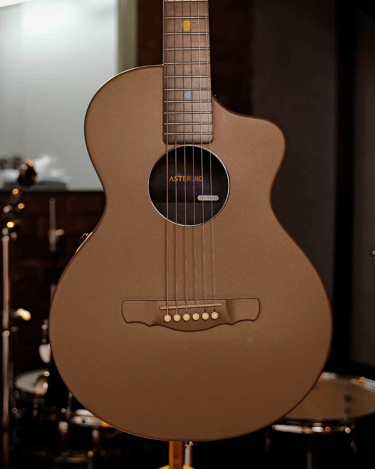 Natasha Asteroid NSX Carbon Fibre Acoustic Guitar with Smart Pickup Latte