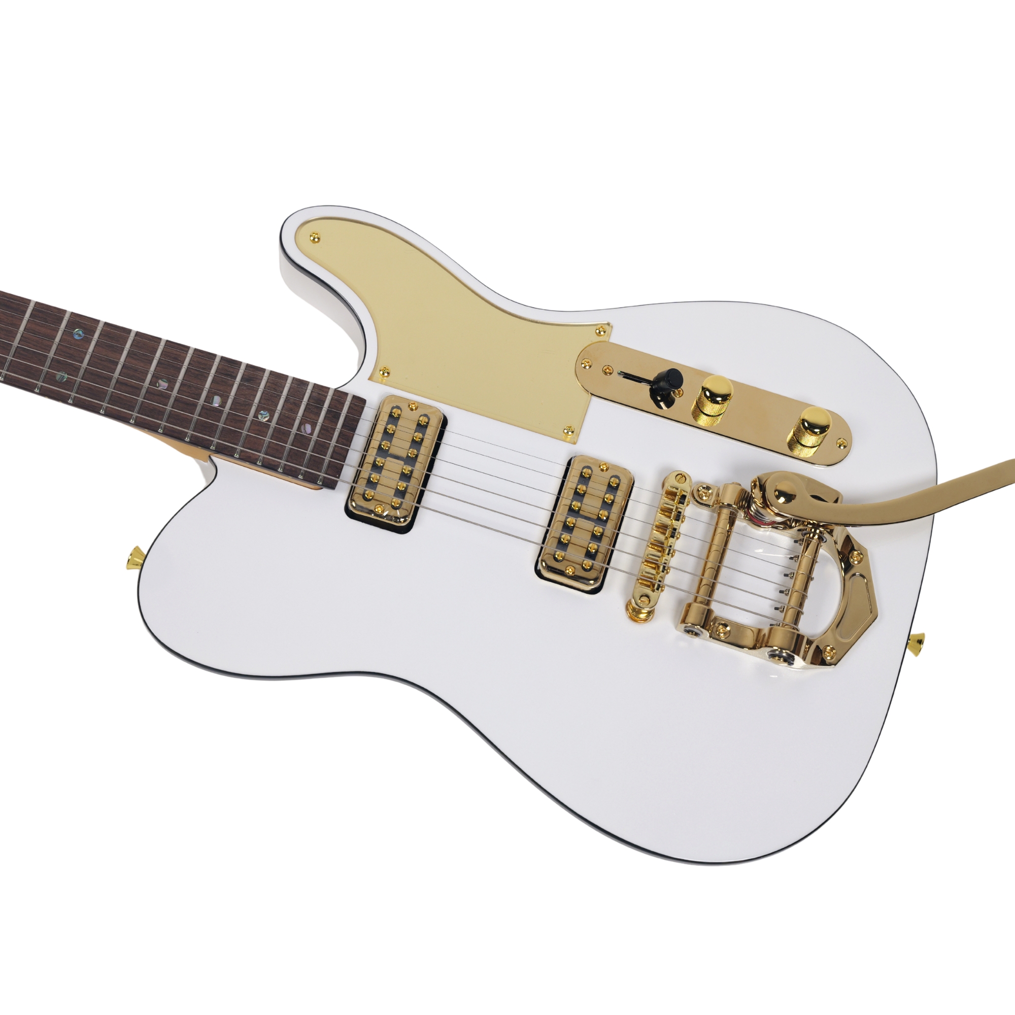 SQOE SETL1000FR  Pearl white Premium Custom Telecaster with Bigsby Tremolo  ABS Case