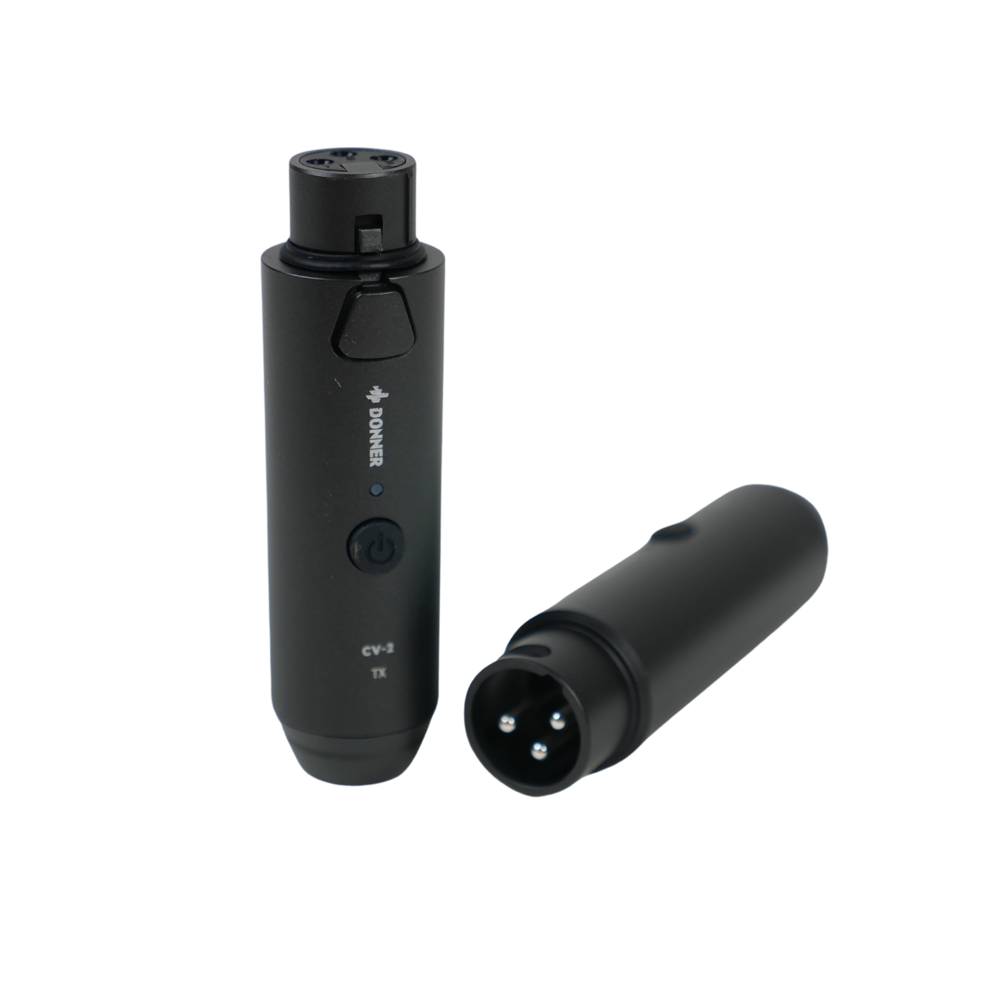 Donner CV-2 Wireless XLR Microphone Transmitter Receiver 24GHz Plug-on Wireless Microphone Adapter with 24-bit192kHz High-Resolution for Dynamic Microphone Audio Mixer PA System Camera
