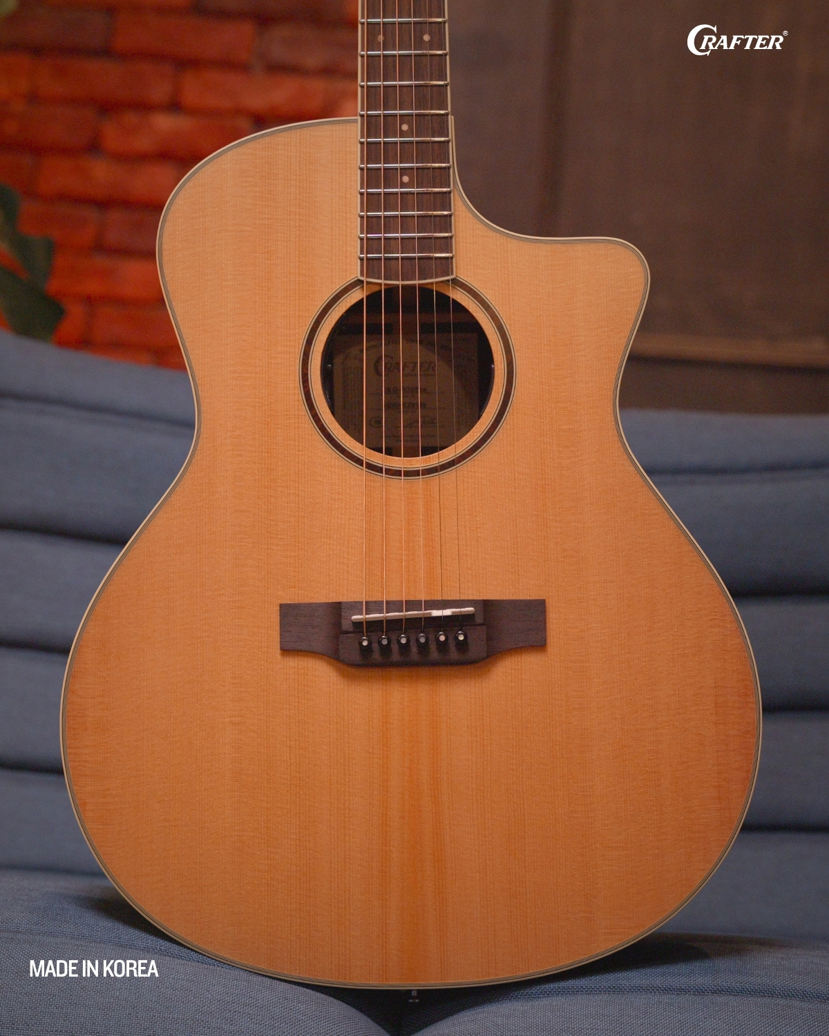 Crafter ES G ROSE CE Acoustic Electric Guitar All Solid Spruce Rosewood Guitar