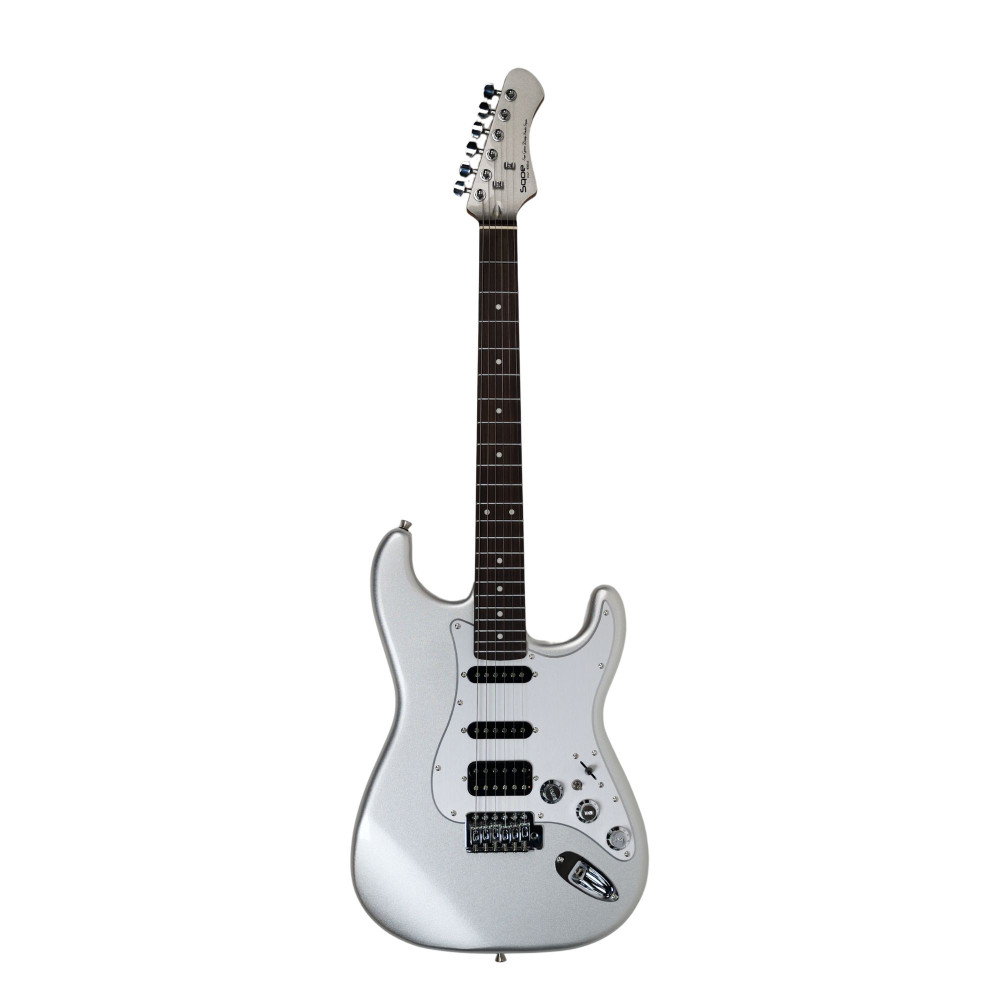 Image of SQOE SEST610 HSS Electric Guitar - Frosted Silver