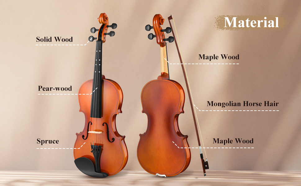 Eastar Violin EVA2 44 Full Size for Adults Violin Set for Beginners with Hard Case Rosin Shoulder Rest Bow and Extra Strings Imprinted Finger Guide on Fingerboard