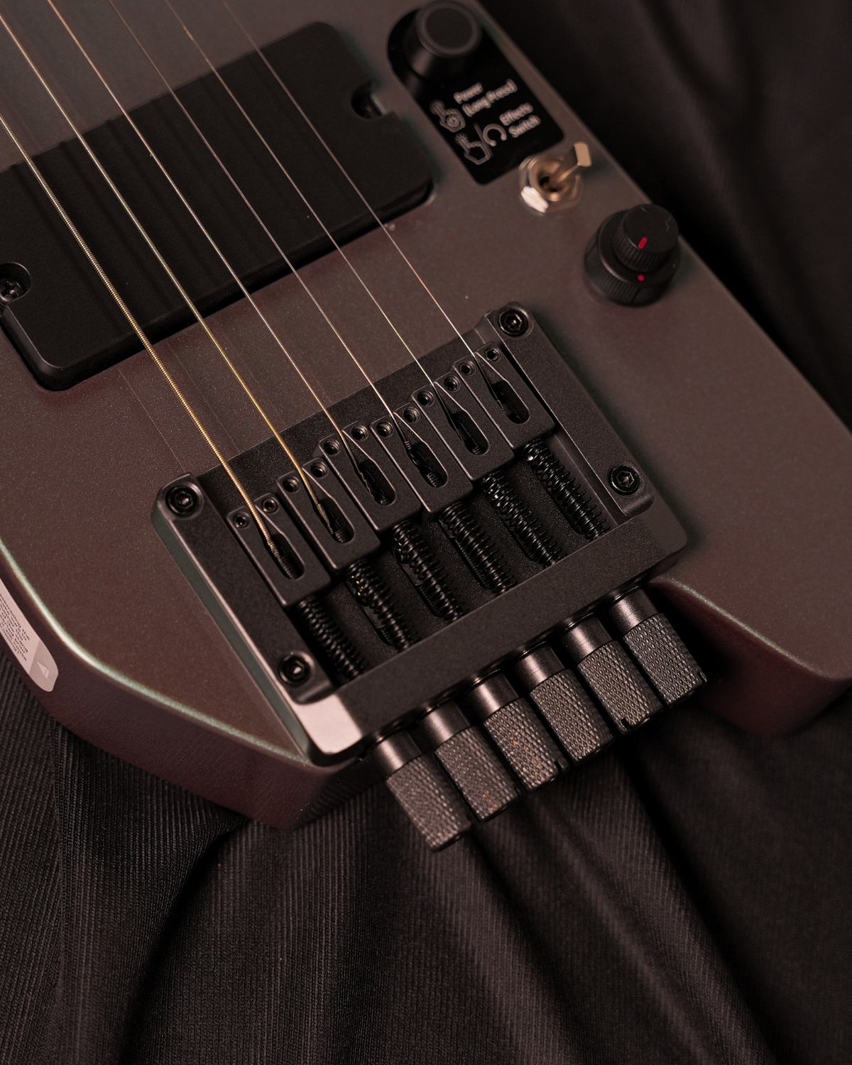 Donner HUSH X PRO midnight glow Electric Guitar Kit - Smart Travel Guitar with Dozens of Preset Combinations 7 Tone Sim Options