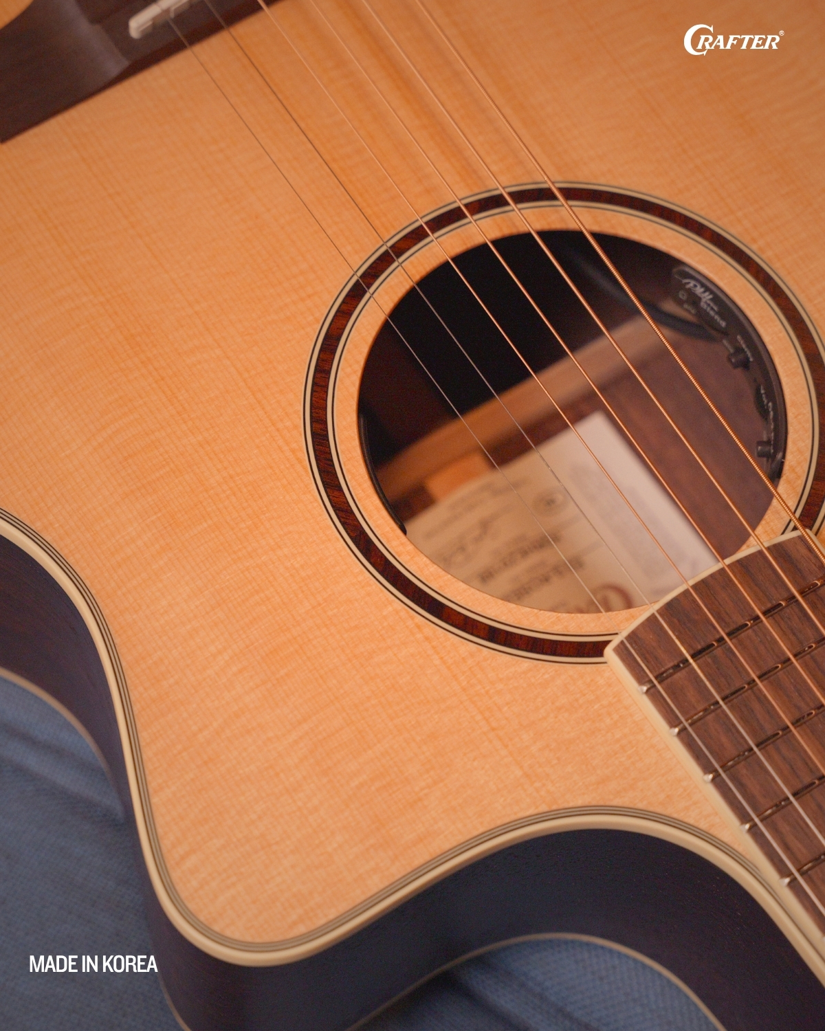 Crafter ES G ROSE CE Acoustic Electric Guitar All Solid Spruce Rosewood Guitar