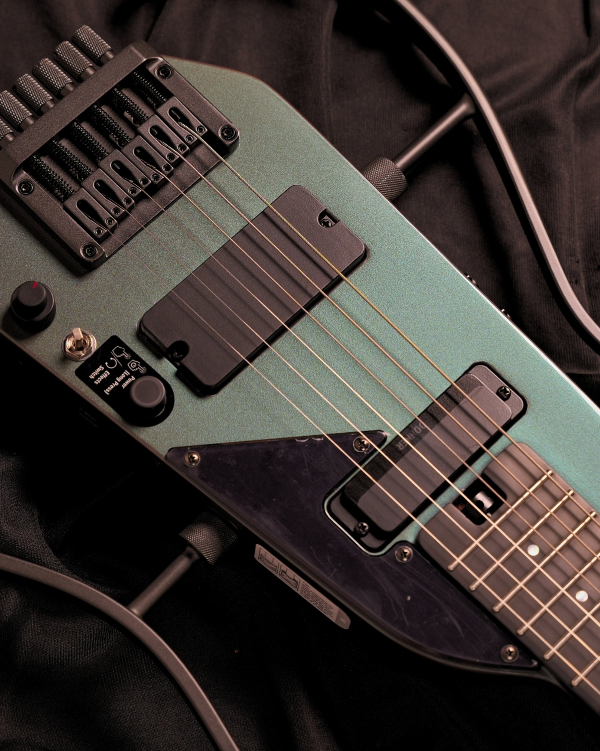 Donner HUSH X PRO midnight glow Electric Guitar Kit - Smart Travel Guitar with Dozens of Preset Combinations 7 Tone Sim Options