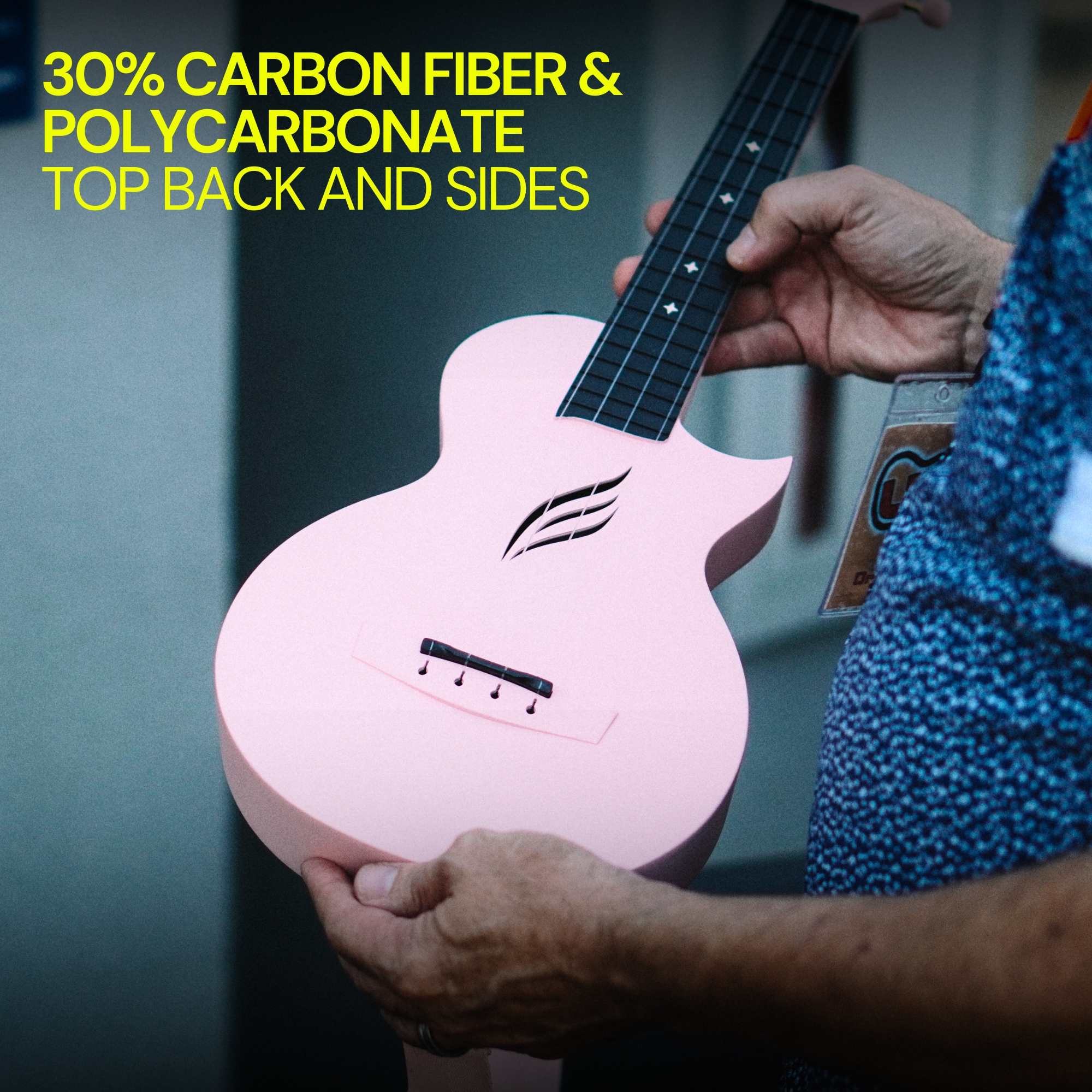 Enya Concert Nova U Carbon Fiber Travel Ukulele-Pink Matt