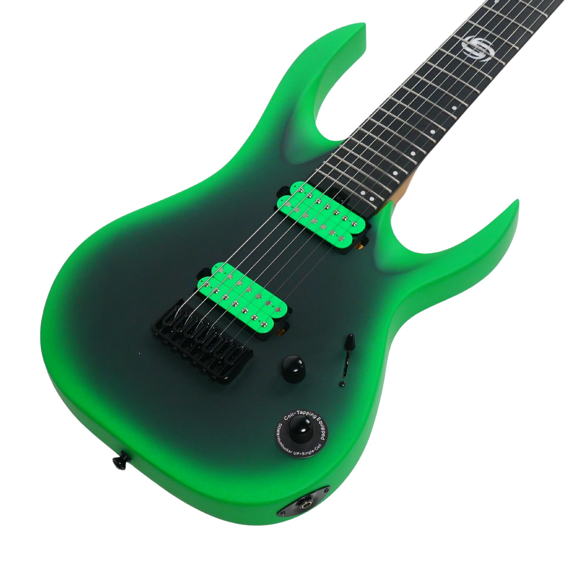 SQOE SEIB7S Venom fade green HH Super Strat