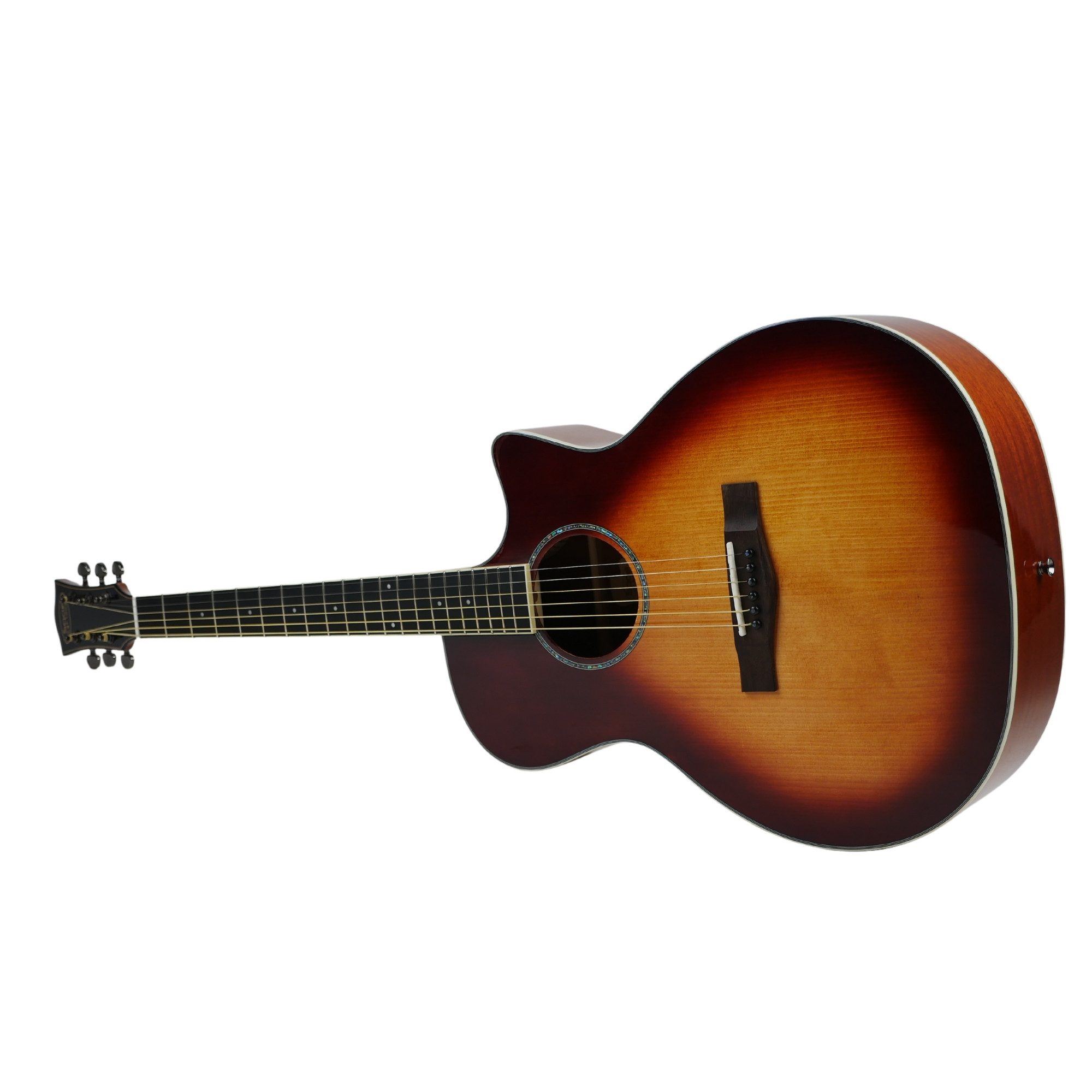 SQOE S340 FGCS Solid top Acoustic guitar - classic cherry burst gloss