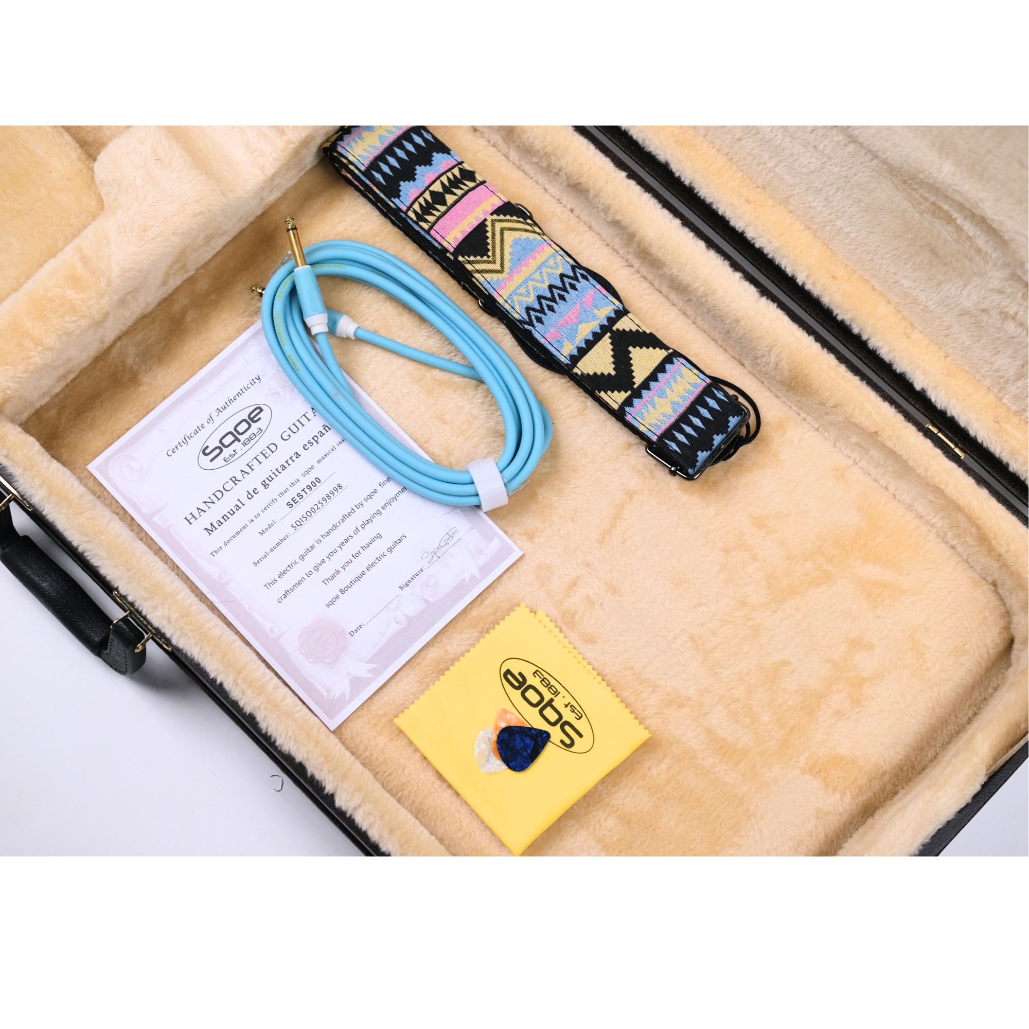 SQOE SEST900 alnico 5 HSS Flame maple top - Solar flare