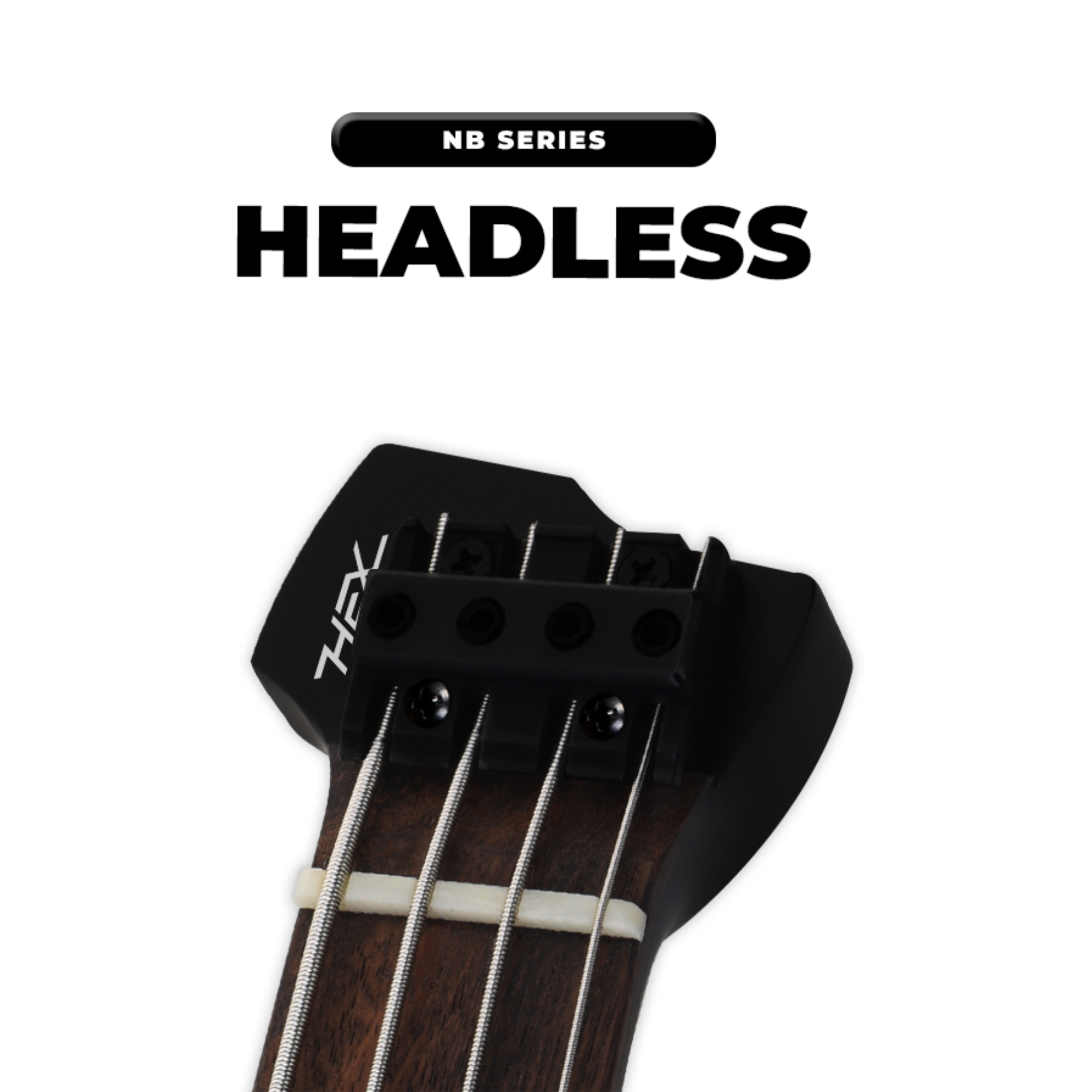 Hex NB300S BK BLACK Headless bass 4 string SS frets
