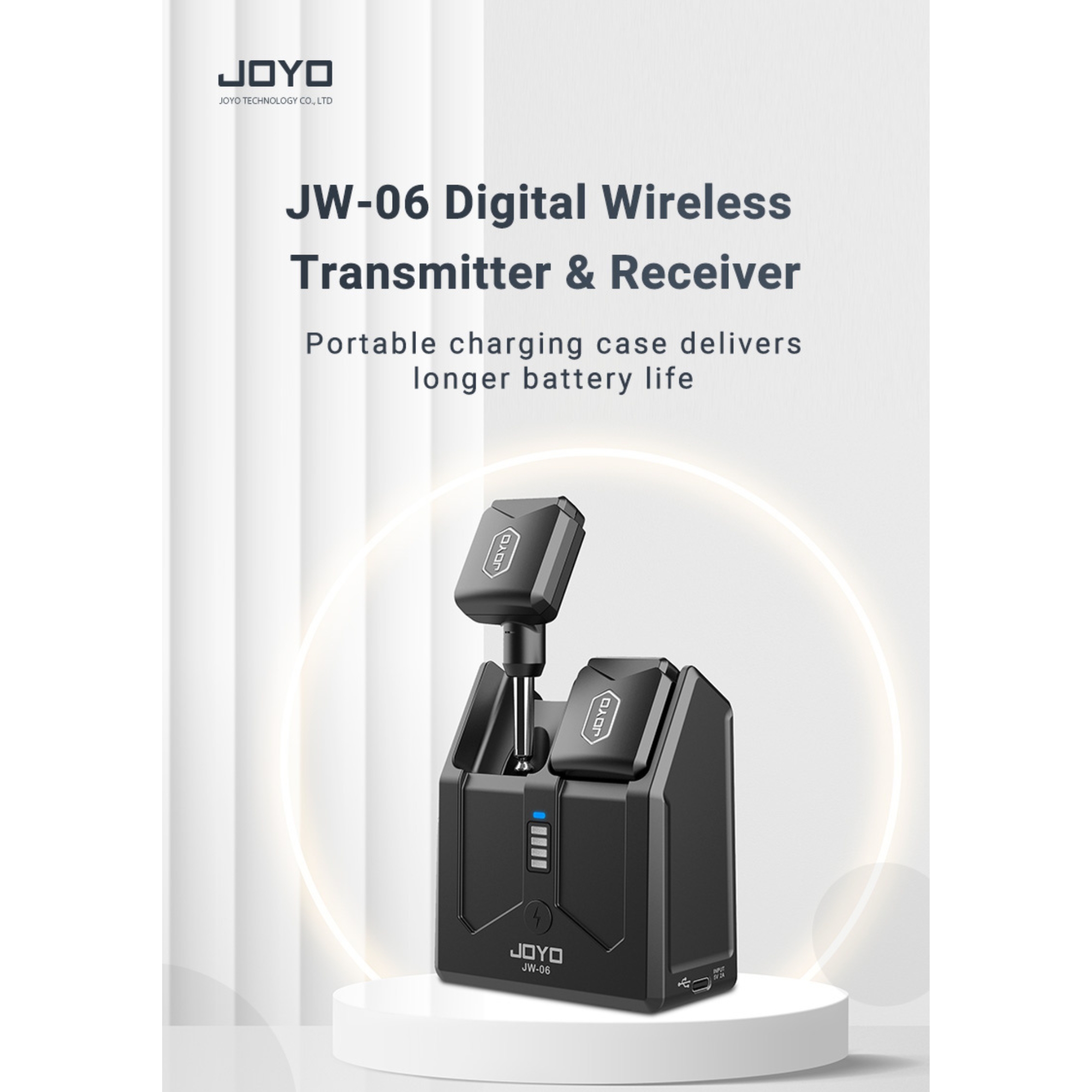 JOYO Wireless Guitar System 58GHz Wireless Guitar Transmitter Receiver with Charging Box 4 Signal Channel for Guitar Bass Electric Instruments JW-06